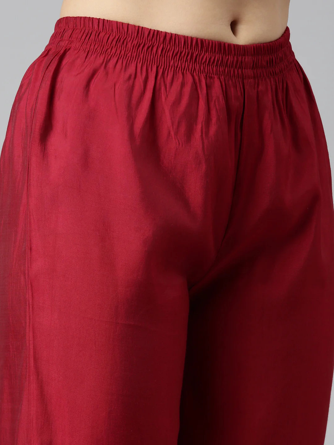 Neerus Maroon Pleated Straight Printed Readymade suits - Image 6