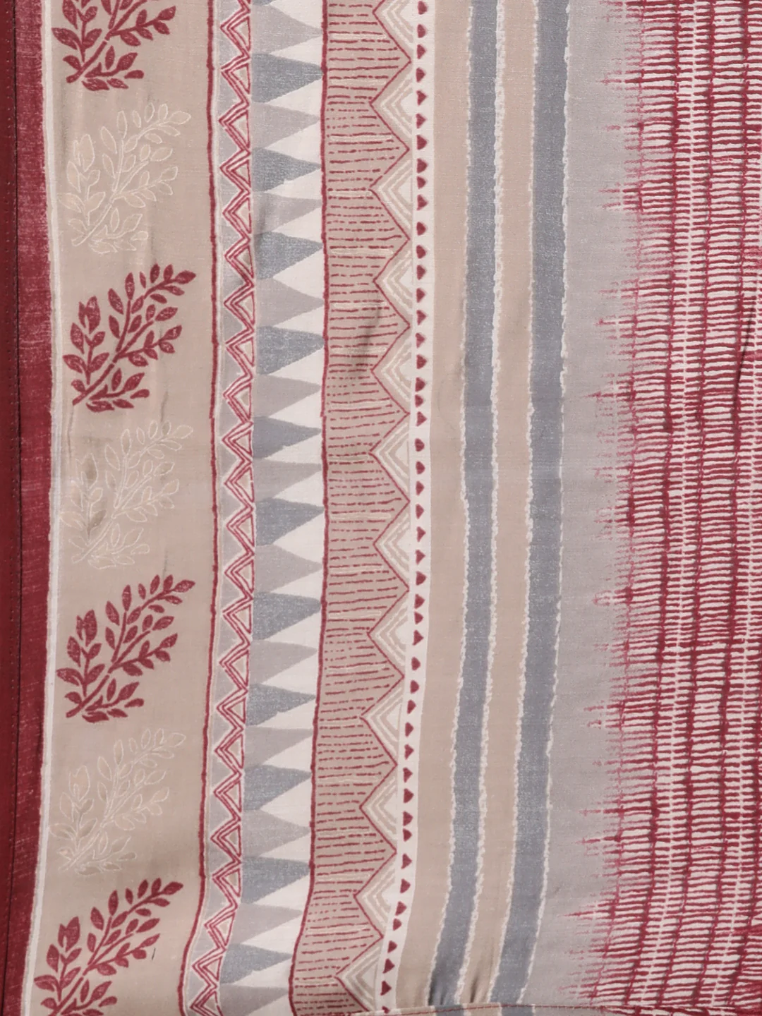 Neerus Maroon Regular Straight Floral Kurta And Trousers With Dupatta - Image 7