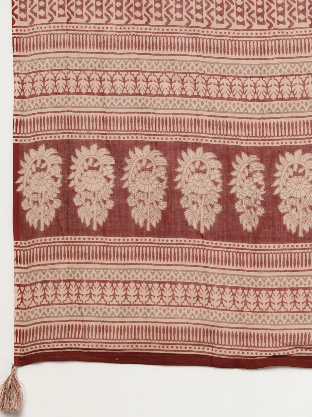 Neerus Maroon Regular Straight Floral Kurta And  Trousers With Dupatta - Image 7