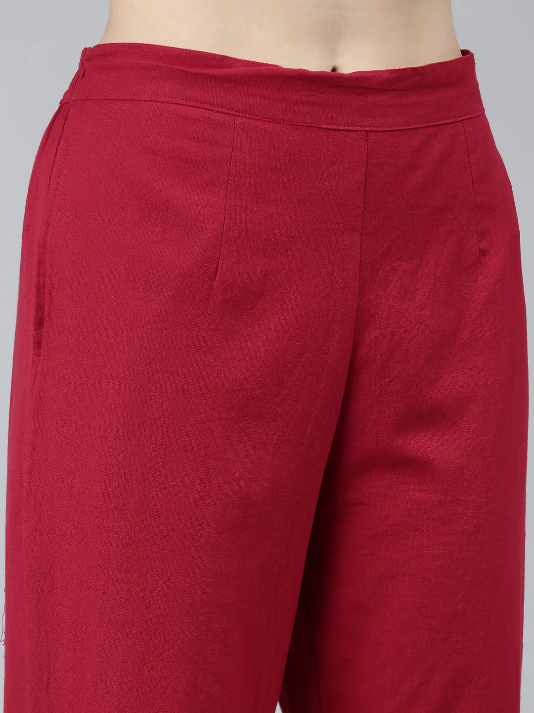 Neerus Maroon Regular Straight Paisley Kurta Sets And Trousers - Image 6