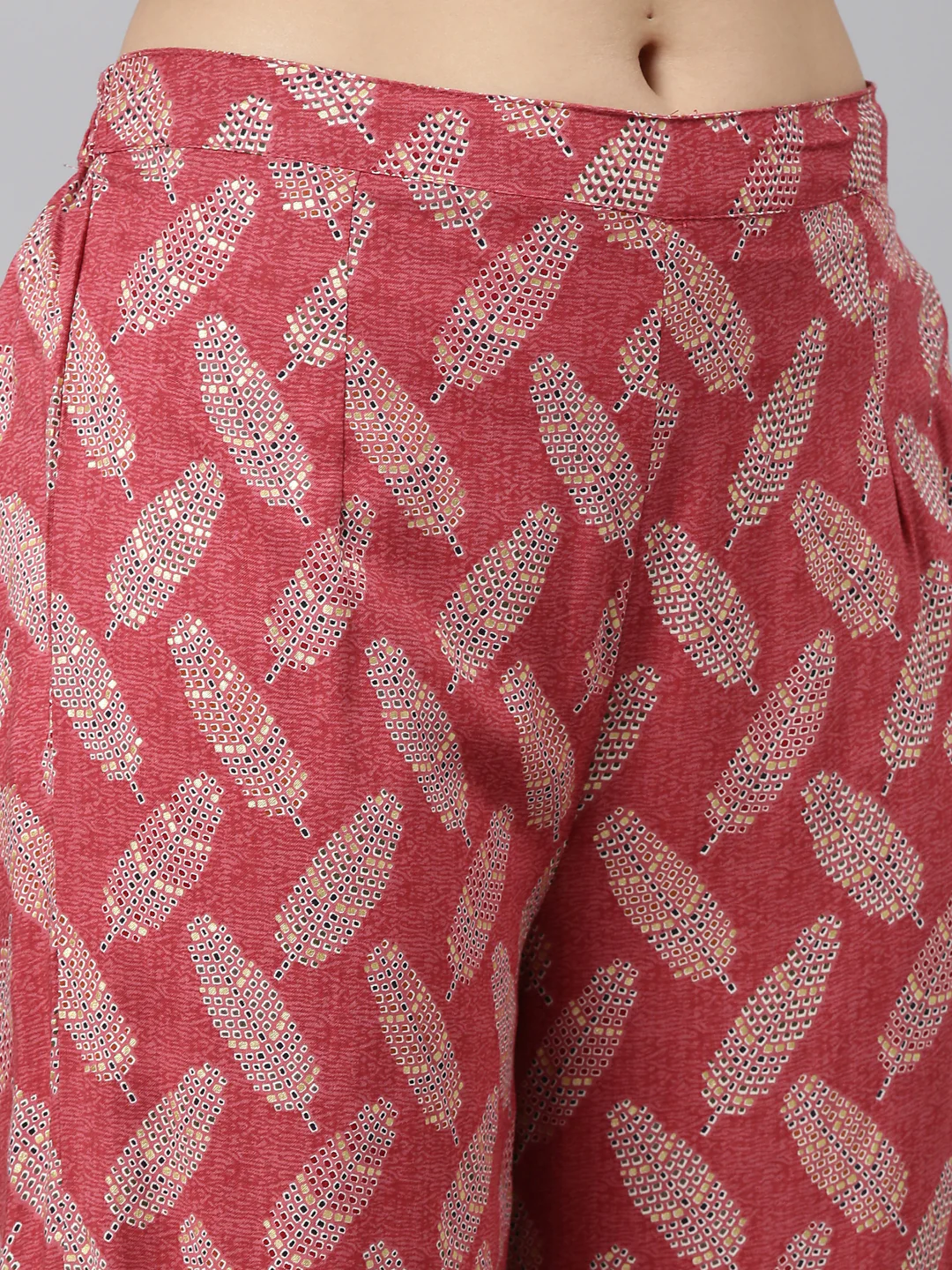Neerus Maroon Regular Straight Printed Kurta And Salwar - Image 6