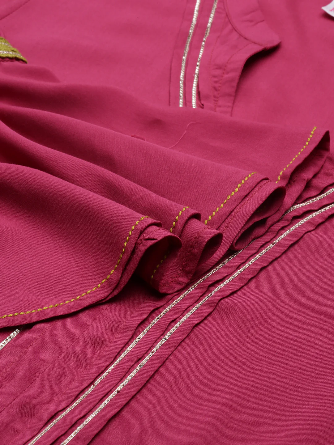 Neerus Maroon Straight Straight Cotton Silk Kurta - Image 5