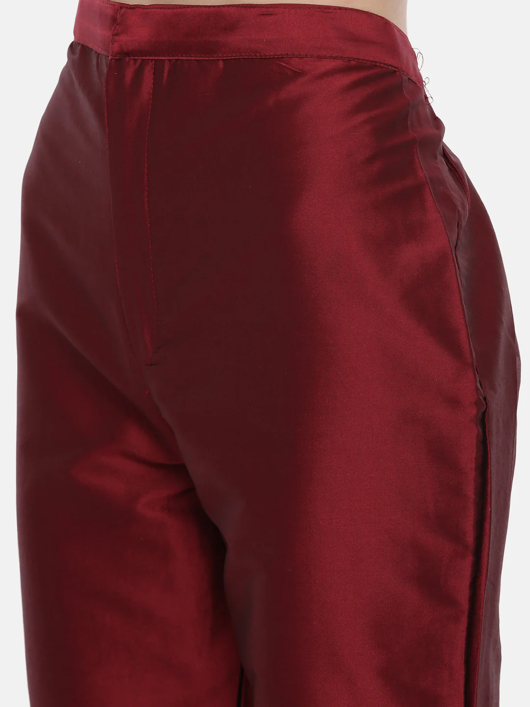 Neerus Maroon Textured Kurta With Pant & Dupatta - Image 4