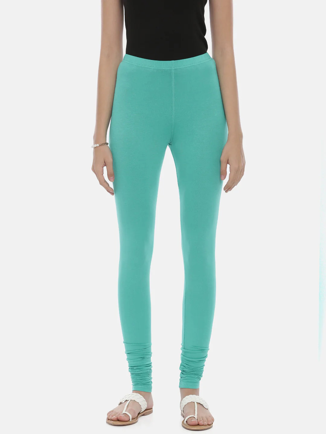 Neerus Mint Color Lycra Fabric Leggings - Image 8