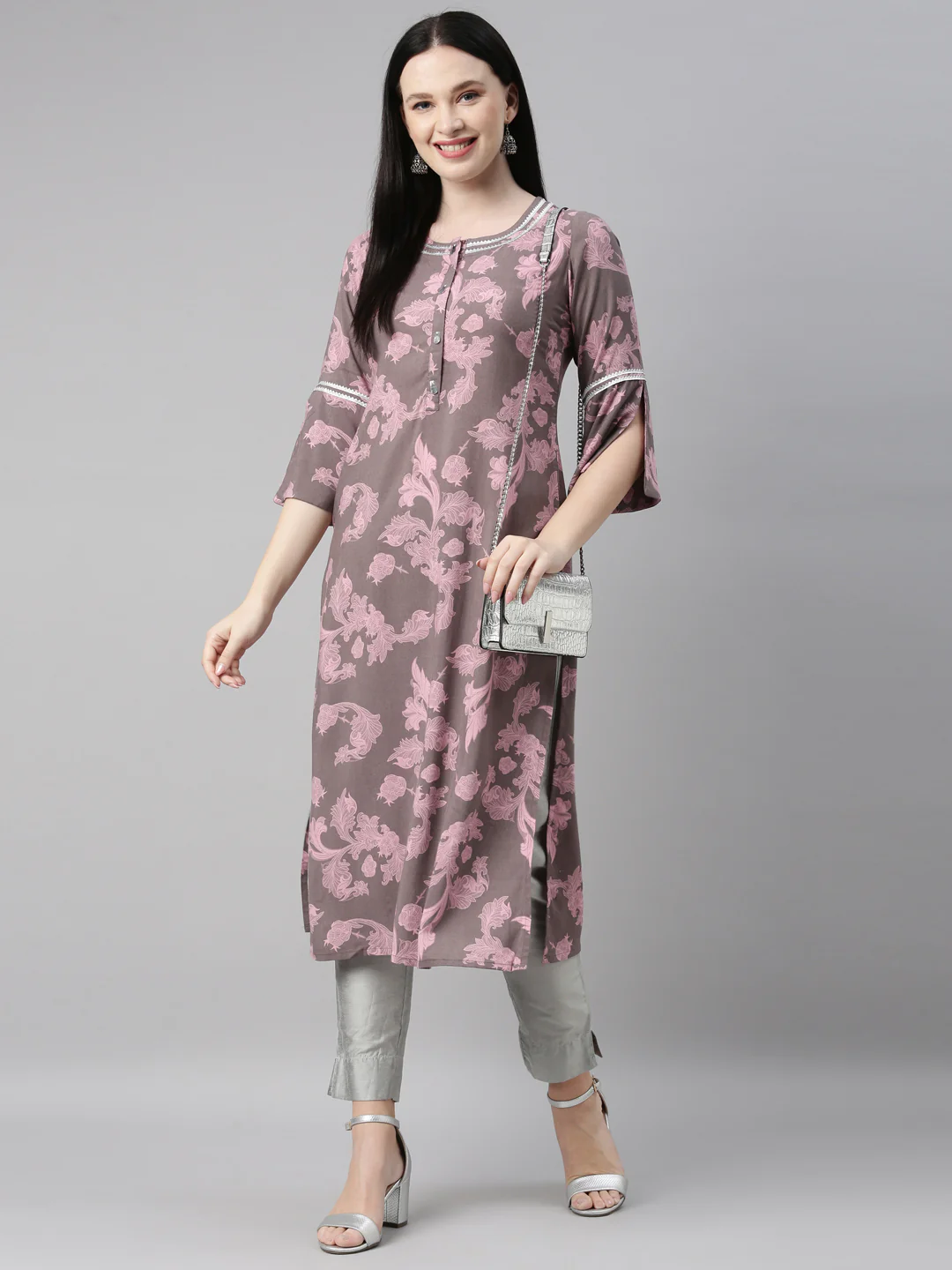 Neerus Mouse Color Rayon Fabric Kurta - Image 6