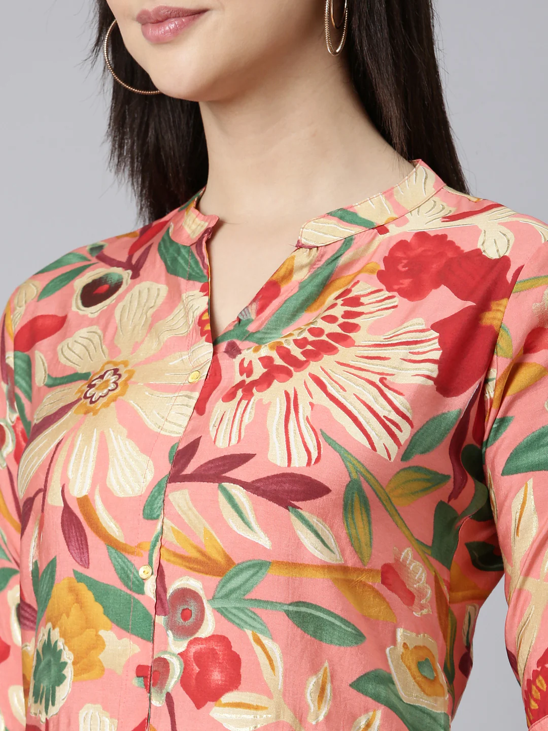 Neerus Multi Regular Straight Floral Kurta - Image 4