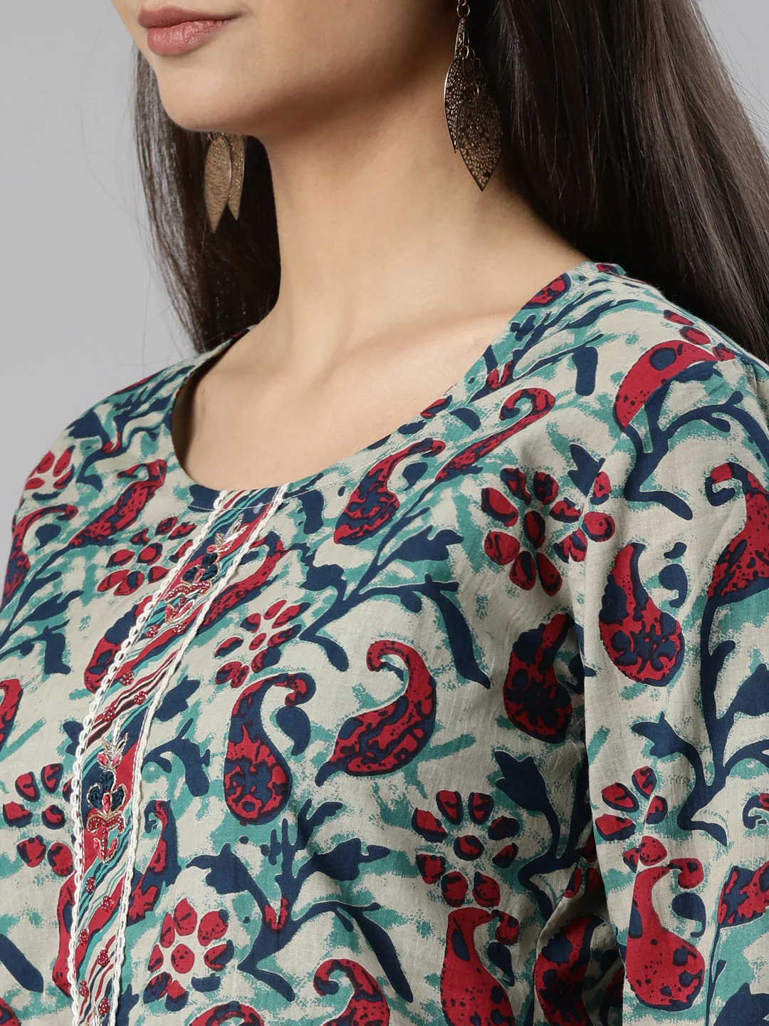 Neerus Multi Regular Straight Paisley Readymade suits - Image 4