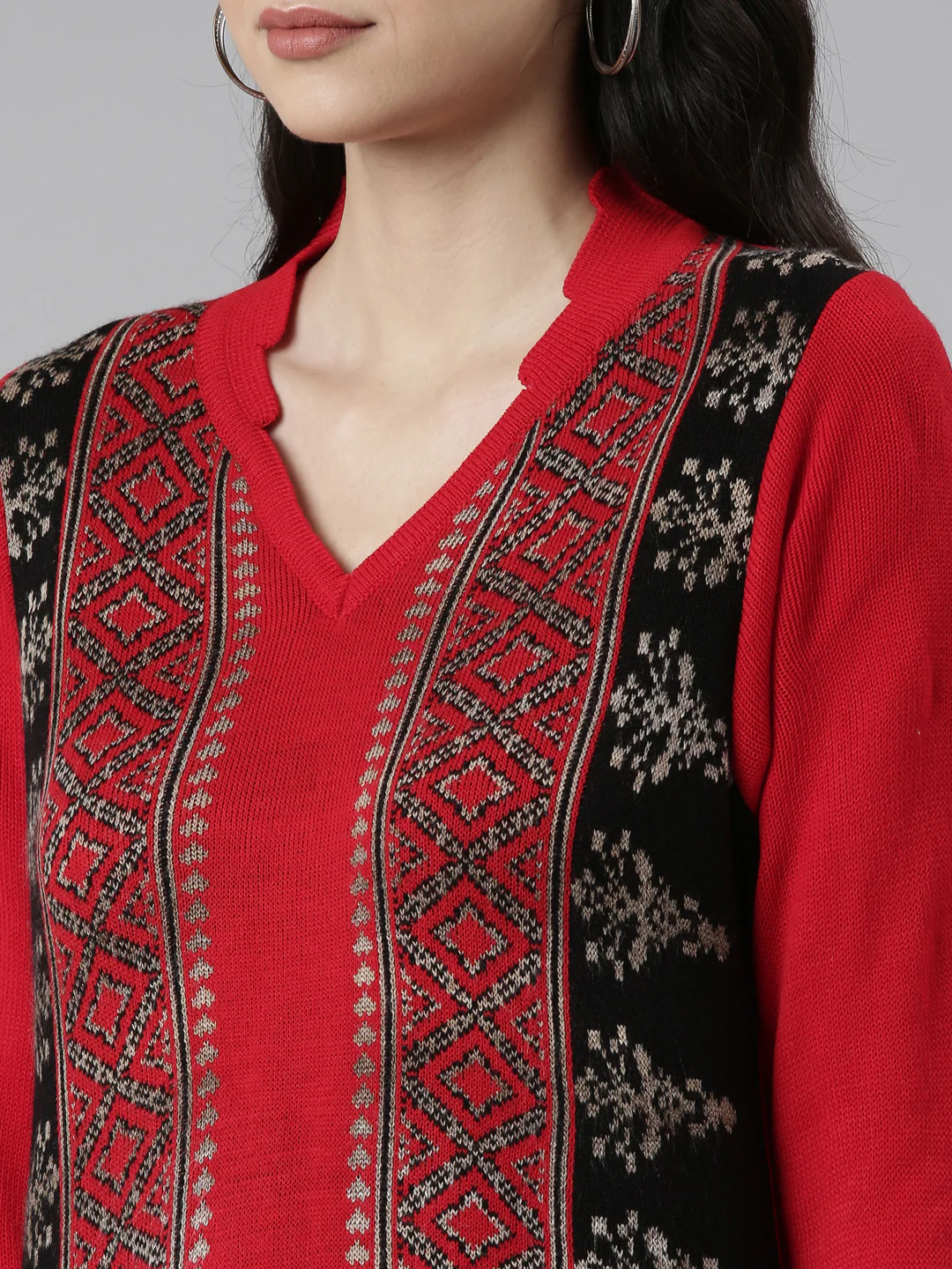 Neerus Multi Straight Printed Cotton Wool Kurta - Image 4