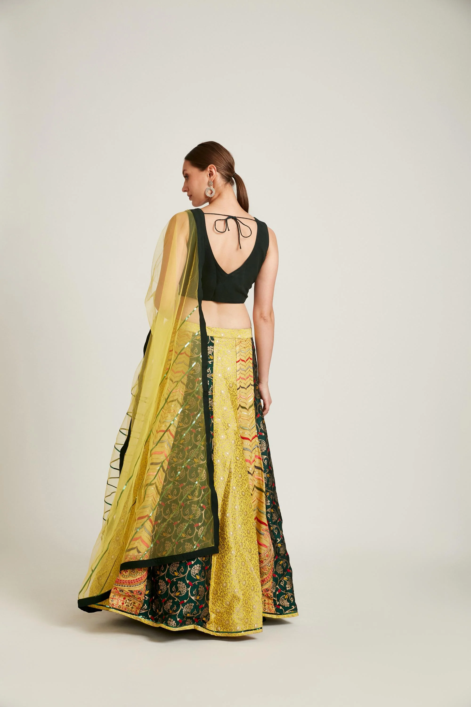Neerus Multicolor Color Silk Fabric Lehenga - Image 5