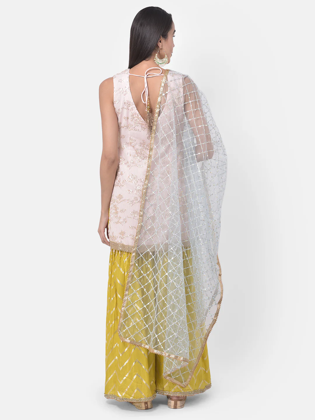 Neerus Multicolor Embellished Kurta With Sharara & Dupatta - Image 3