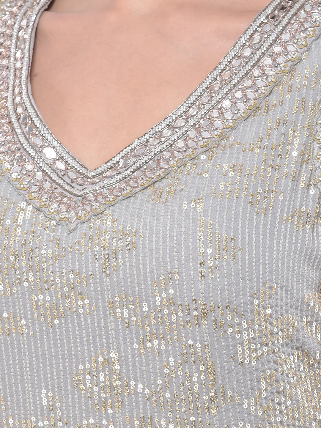 Neerus Multicolor Embellished Kurta With Sharara & Dupatta - Image 5