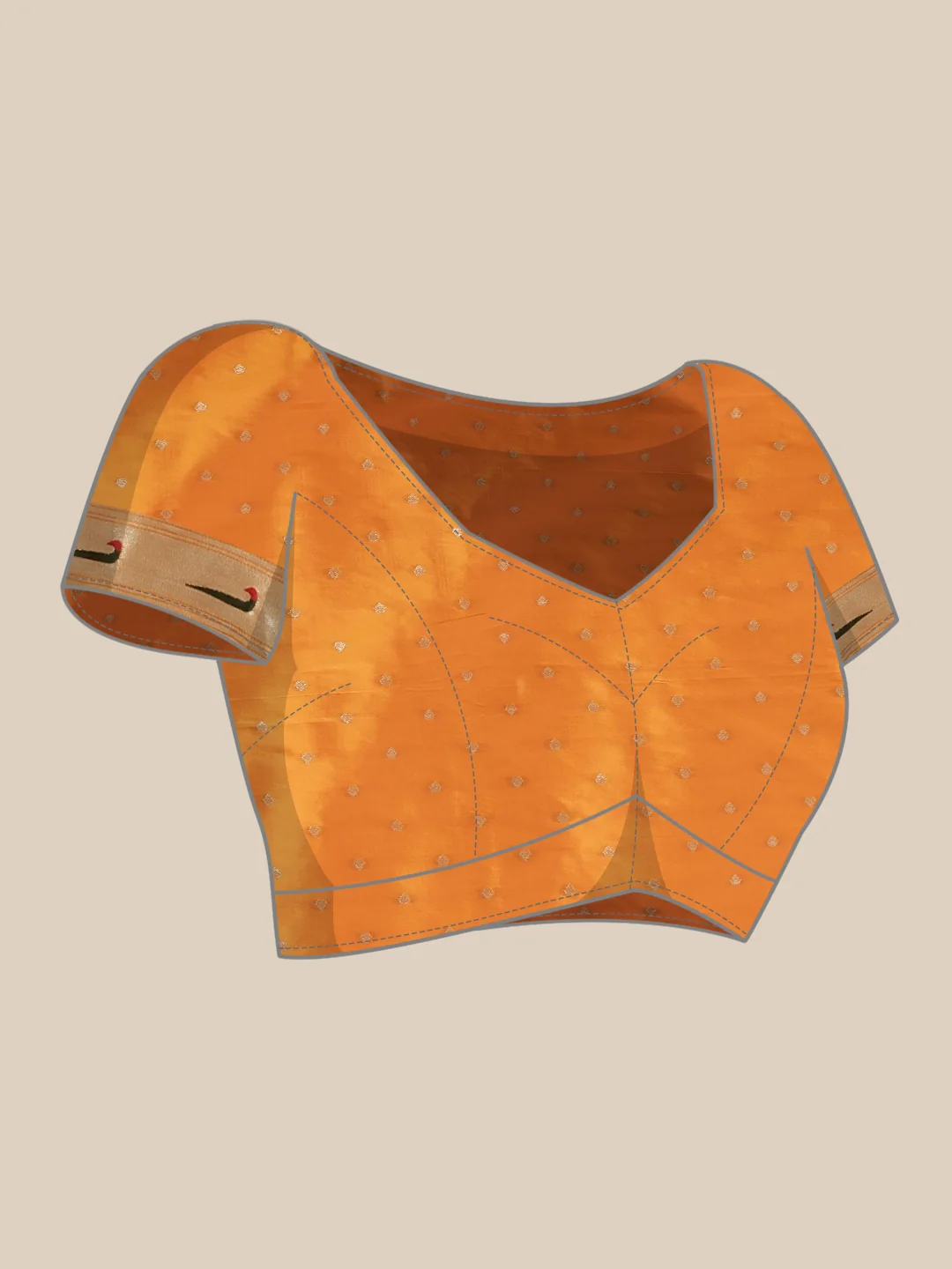 Neerus Mustard Color Banaras Fabric Saree - Image 5