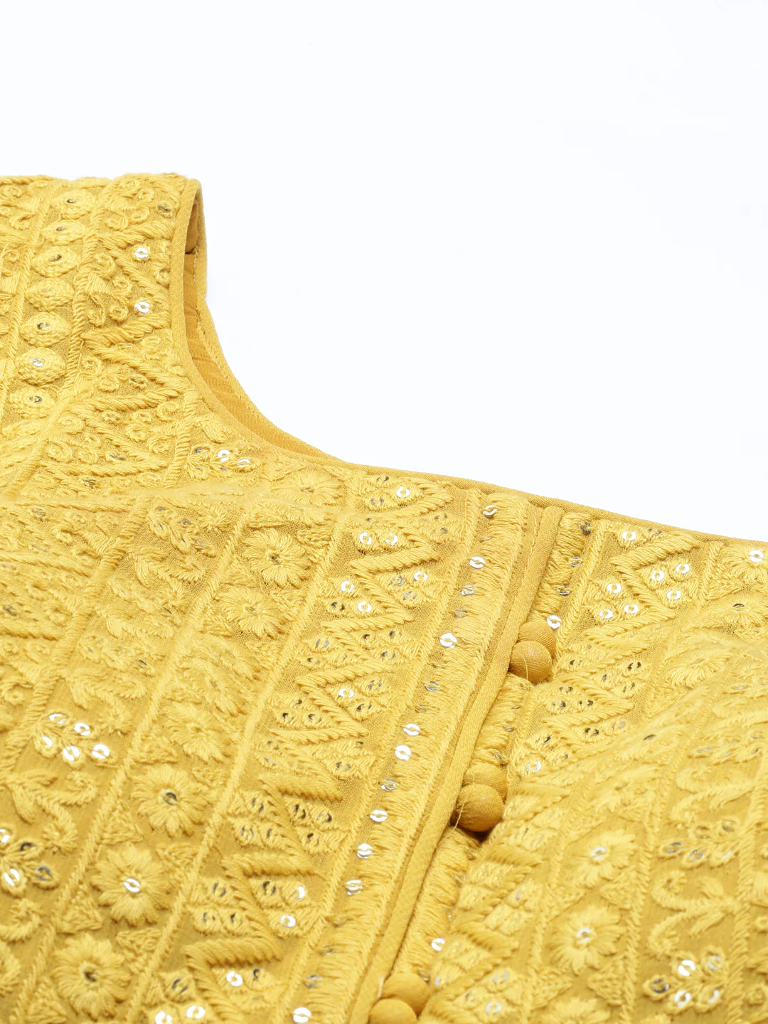 Neerus Mustard Color Georgette Fabric Gown - Image 28