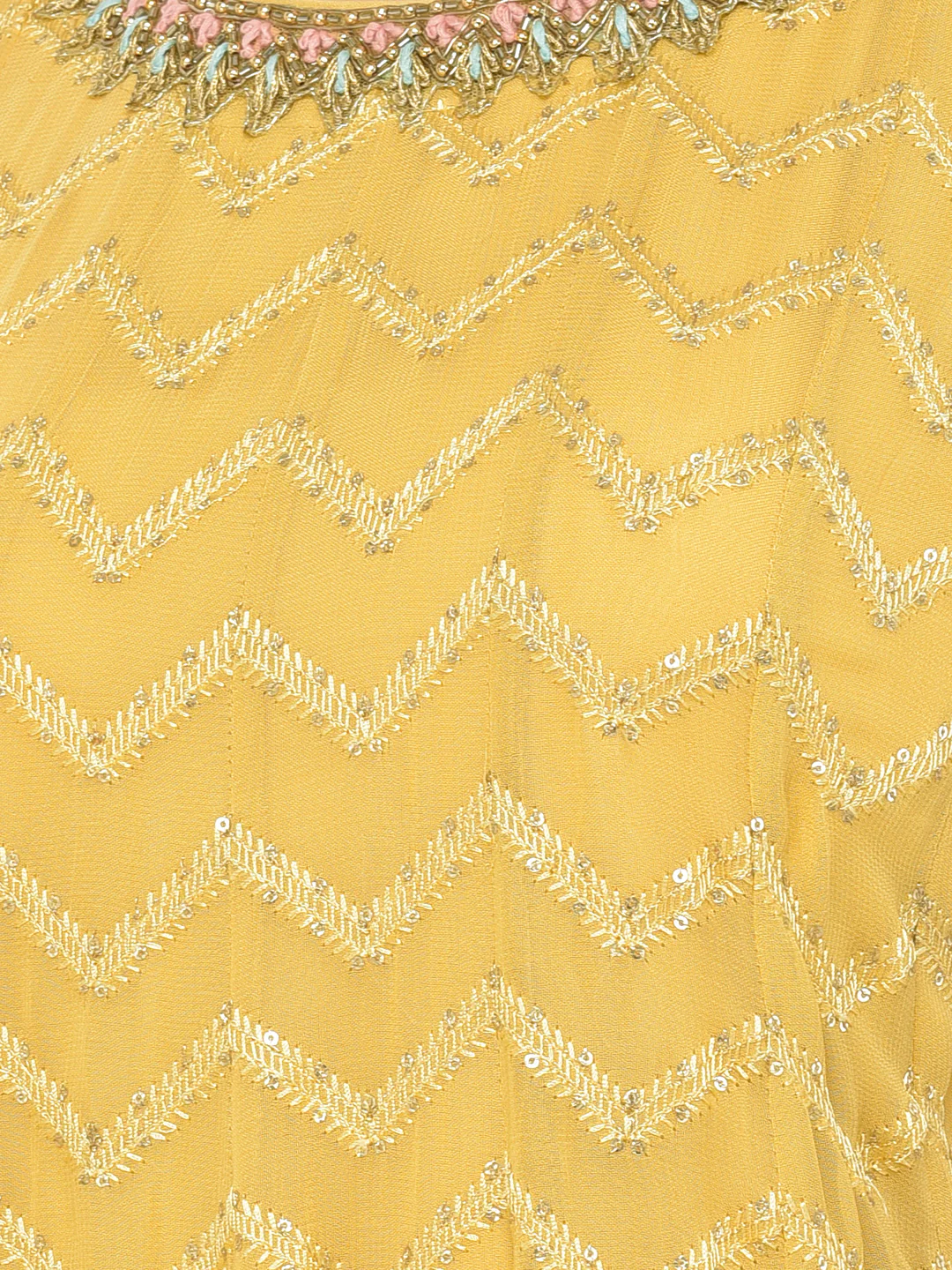 Neerus Mustard Color Georgette Fabric Salwar Kameez - Image 7