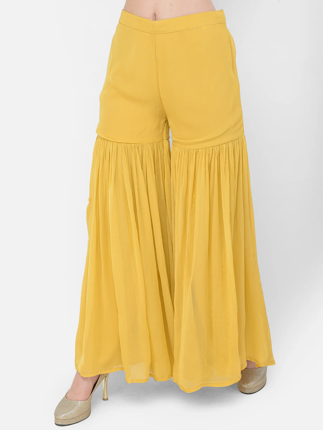 Neerus Mustard Color Georgette Fabric Salwar Kameez - Image 9