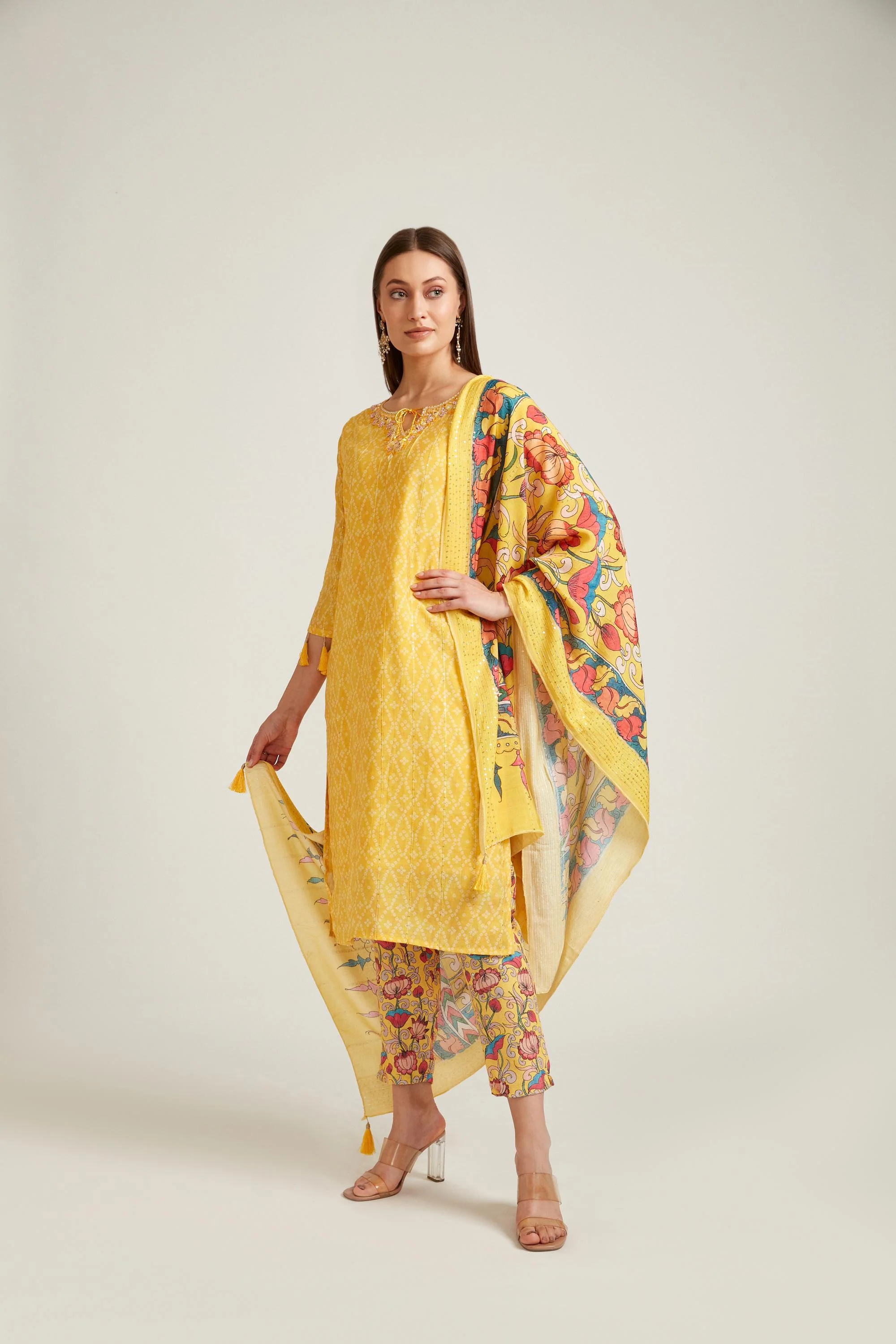 Neerus Mustard Color Rayon Fabric Salwar Kameez