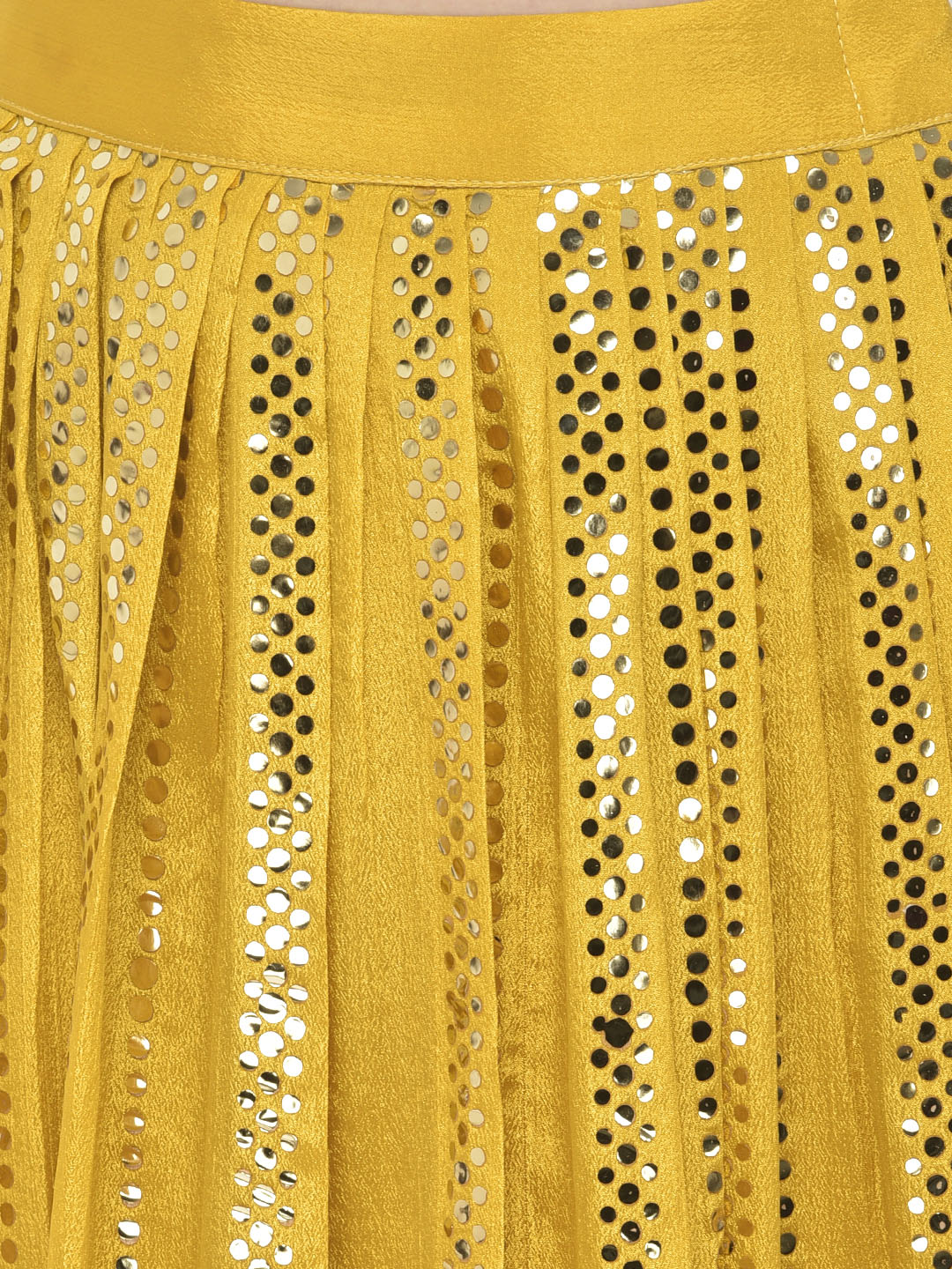Neerus Mustard Color Silk Fabric Ghagra Set - Image 5