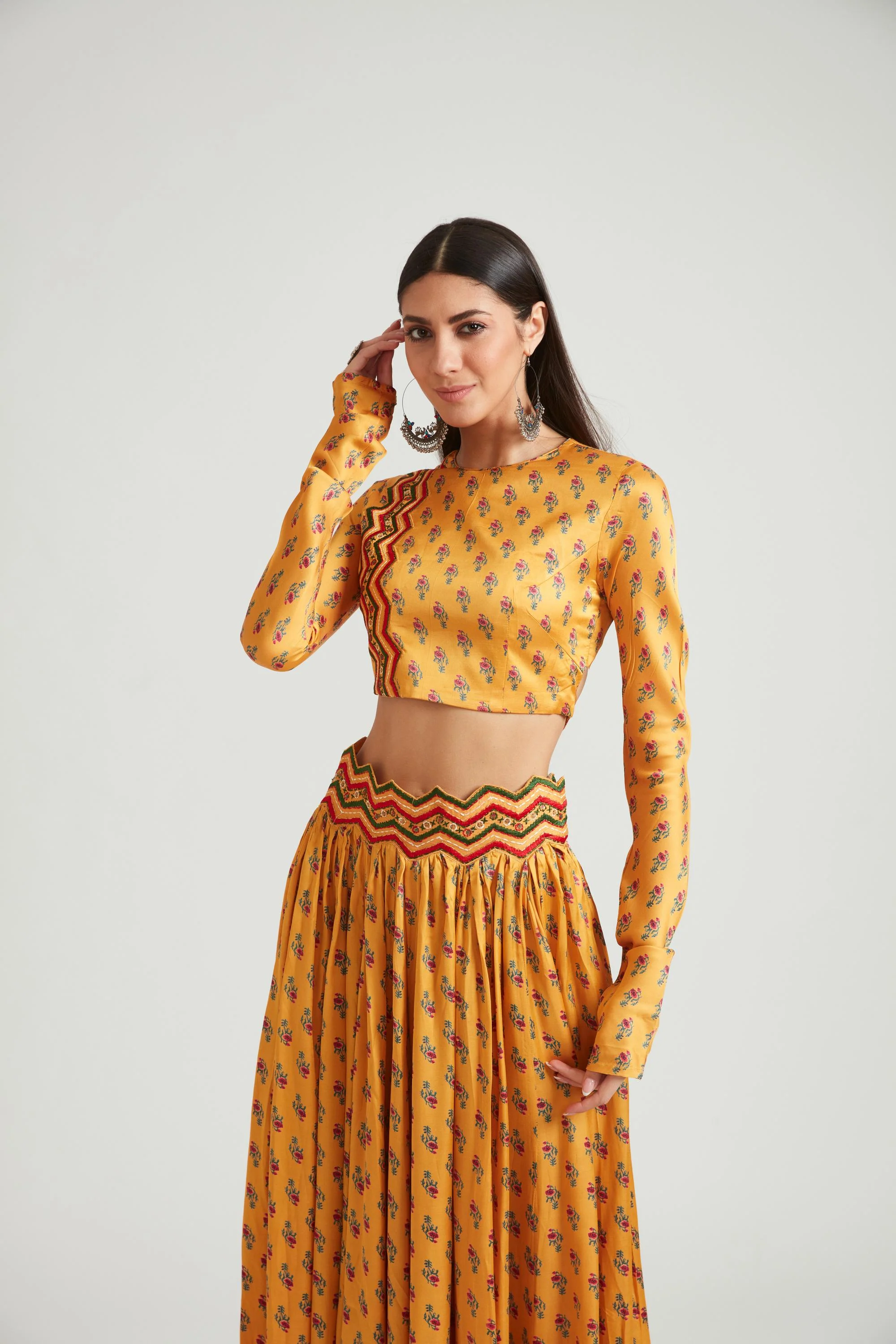 Neerus Mustard Color Silk Fabric Lehenga Choli - Image 3