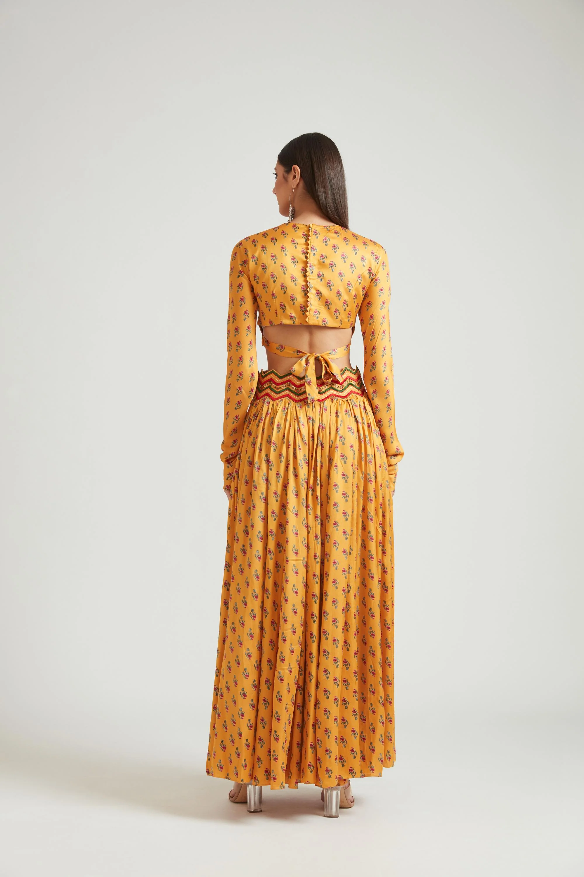 Neerus Mustard Color Silk Fabric Lehenga Choli - Image 5