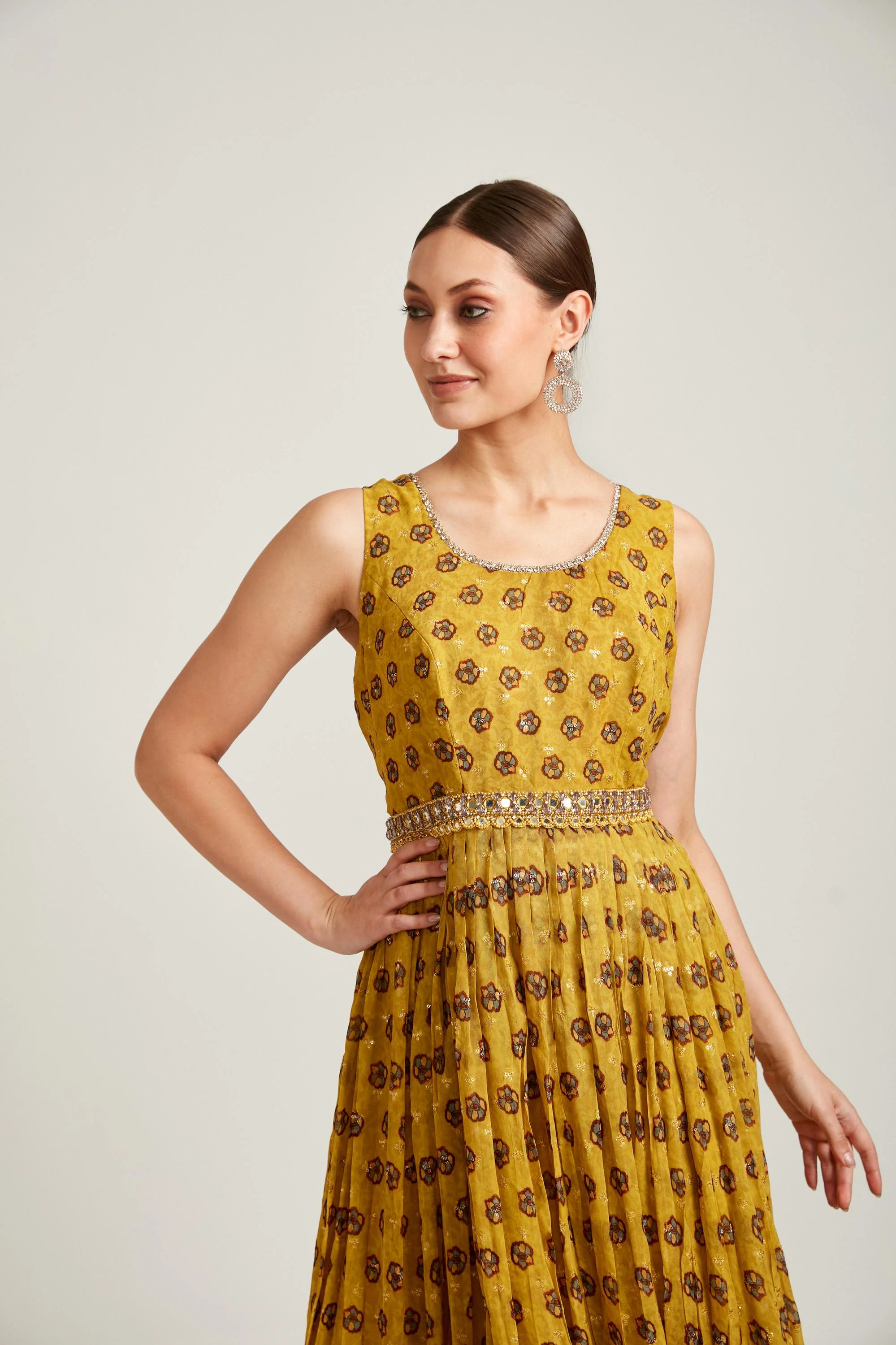Neerus Mustard Color Gown - Image 3