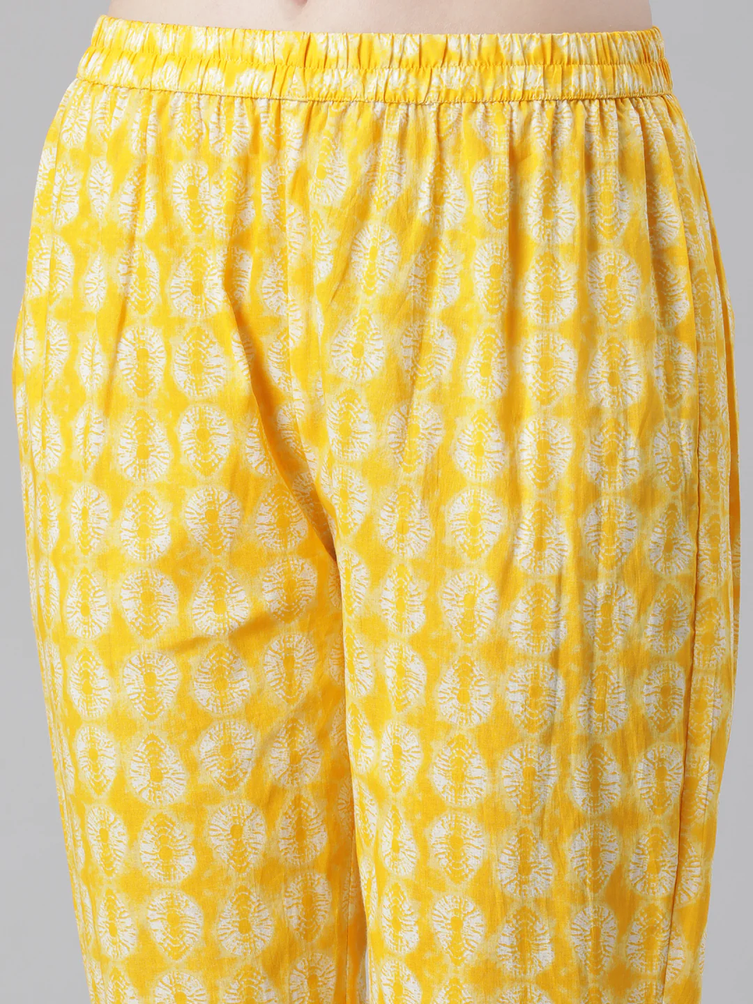 Neerus Mustard Printed Straight Kurta and Trousers With Dupatta - Image 6