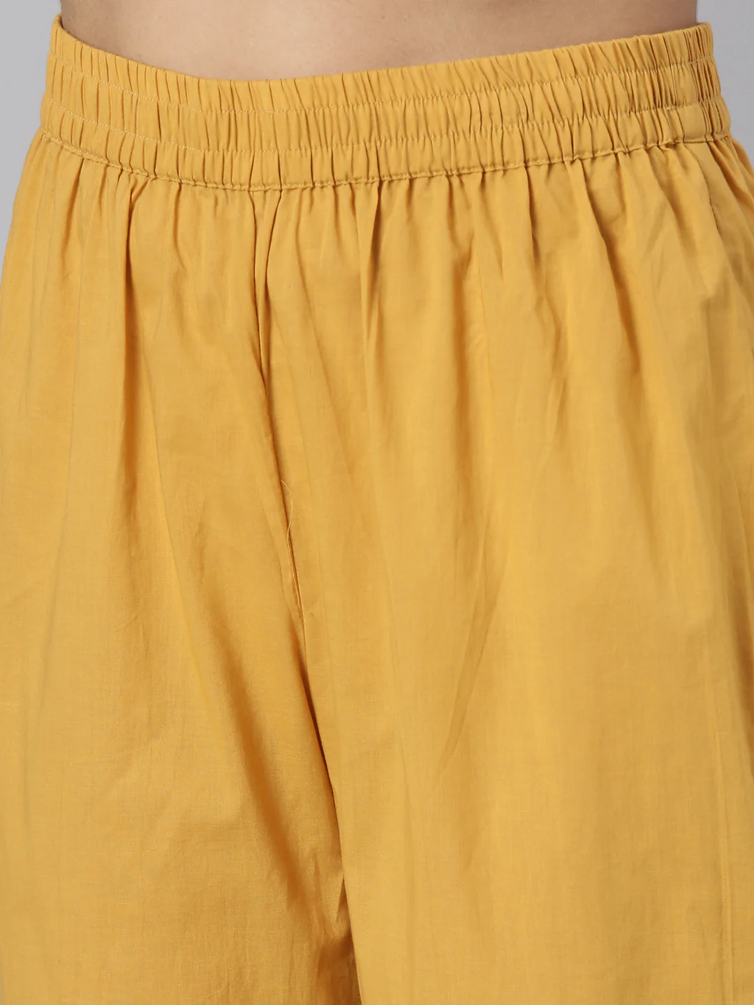 Neerus Mustard Regular Straight Printed Kurta and Trousers With Dupatta - Image 6