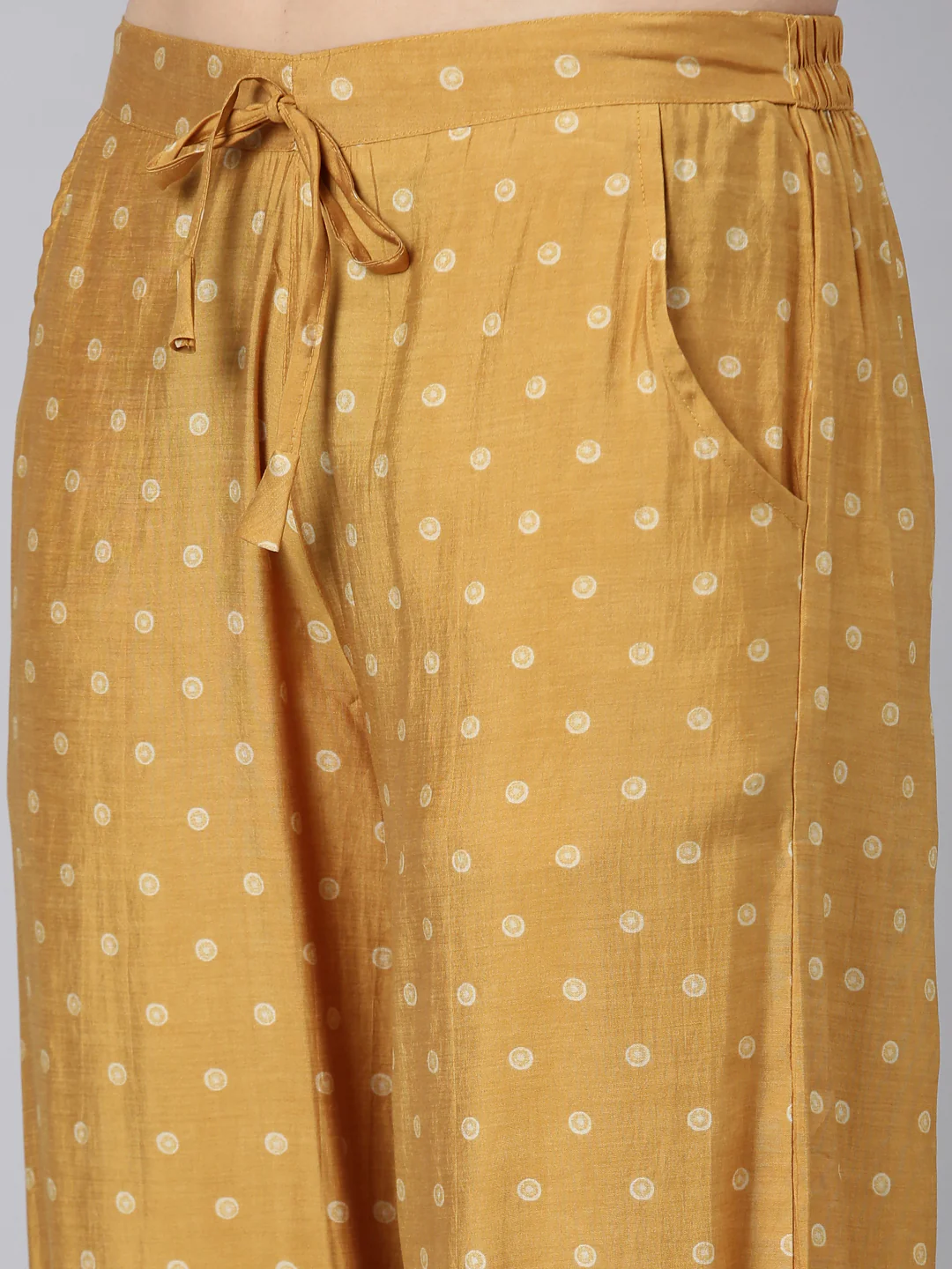 Neerus Mustard Regular Straight Striped Kurta And Salwar With Dupatta - Image 6