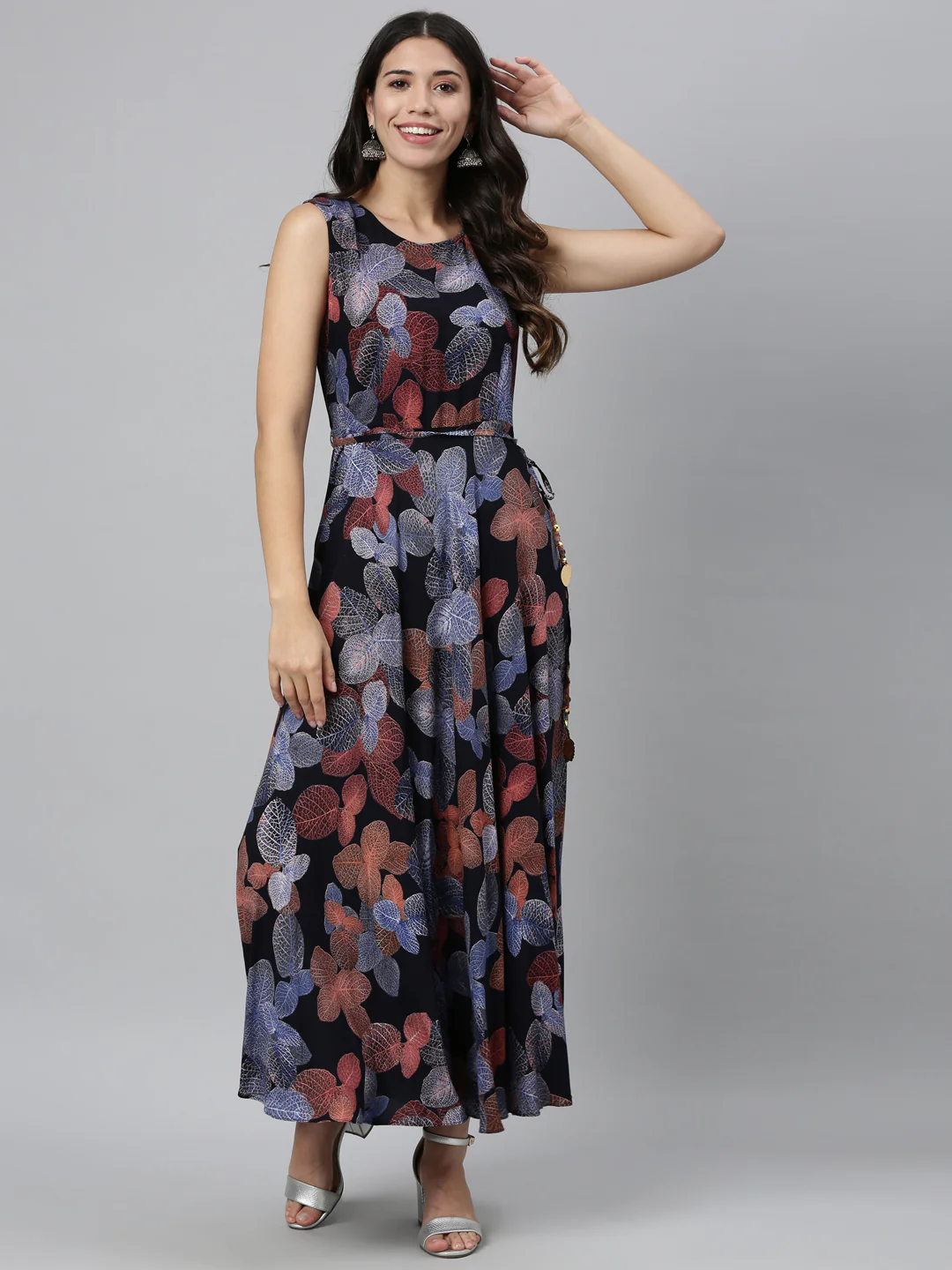 Neerus Navy Blue Color Rayon Fabric Kurta - Image 5