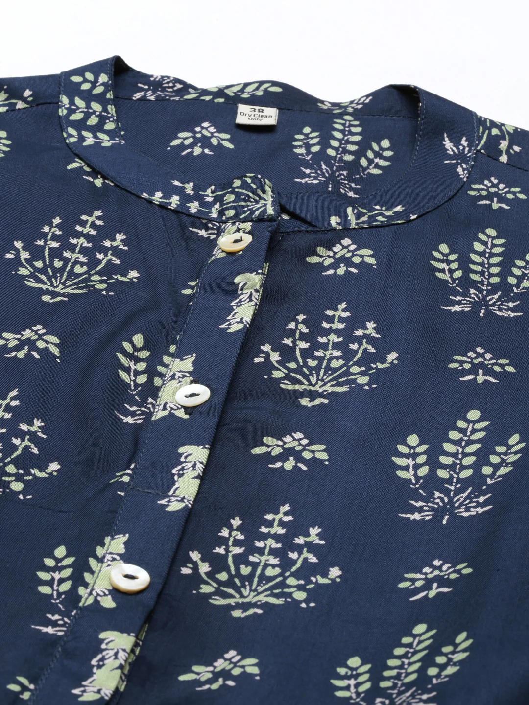 Neerus Navy Blue Color Santoon Fabric Kurta - Image 2