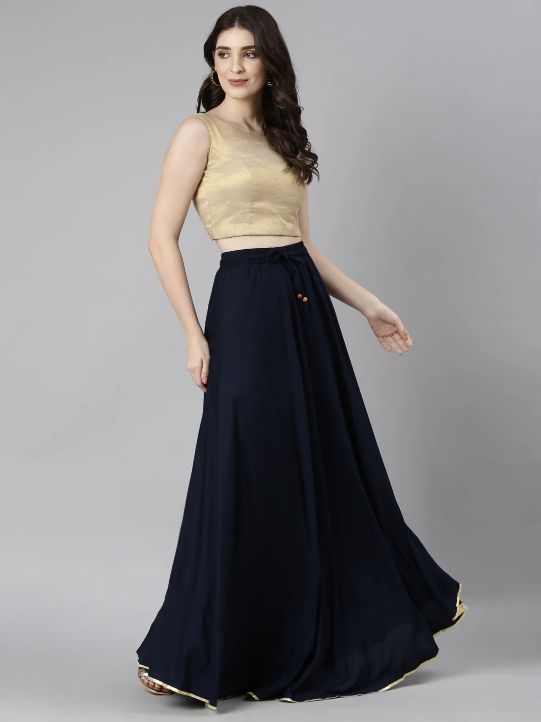 Neerus Navy Blue Color Skirt - Image 5