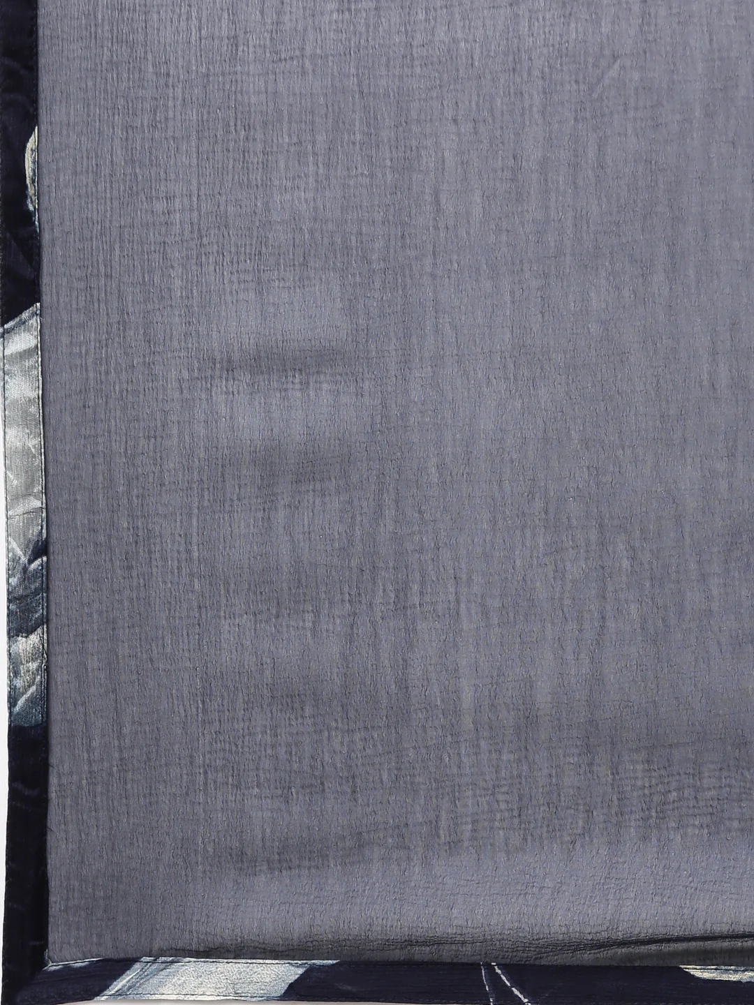 Neerus Navy Blue Regular Straight Floral Kurta And Trousers With Dupatta - Image 7