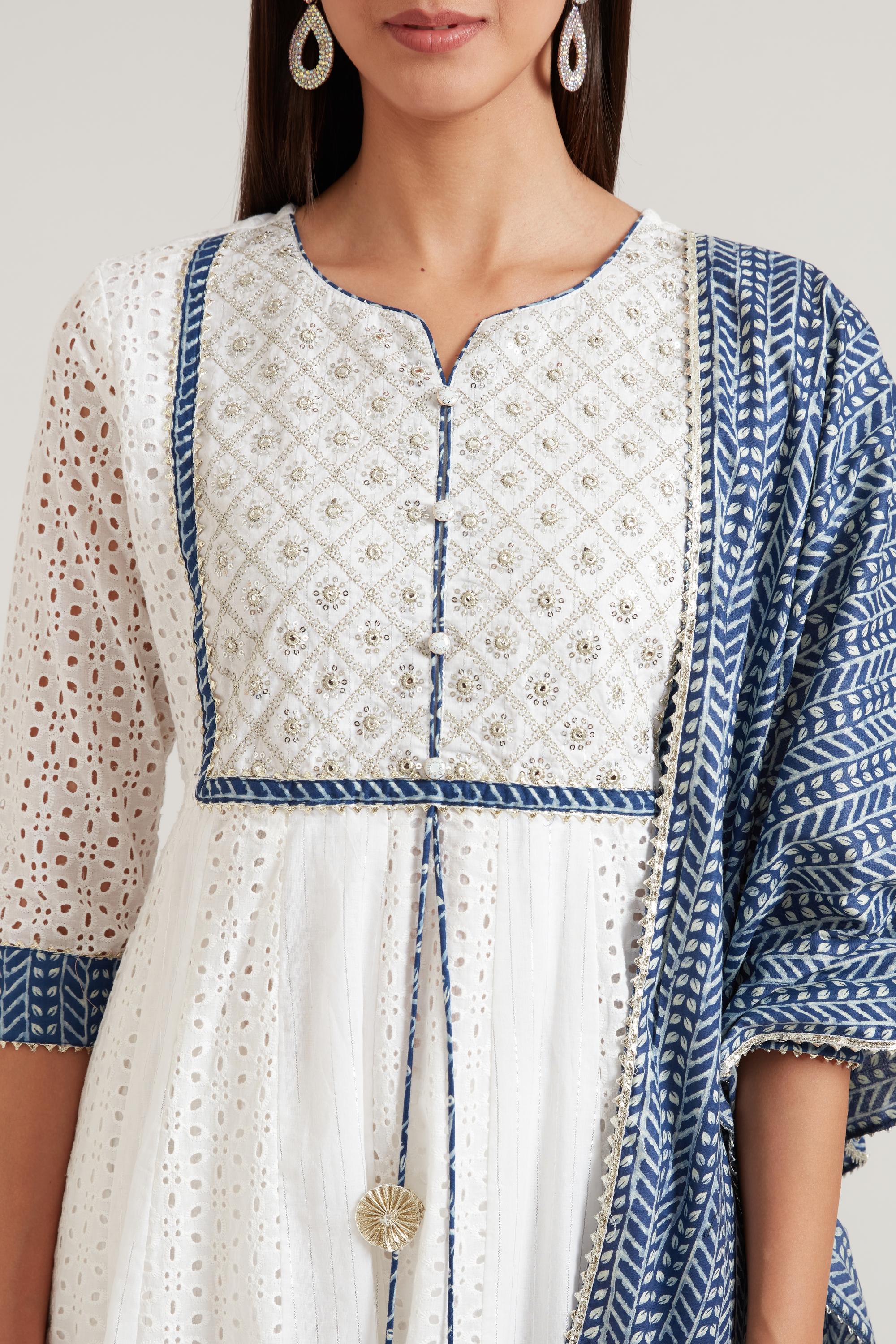 Neerus Off White Color Cotton Fabric Suit Set - Image 3
