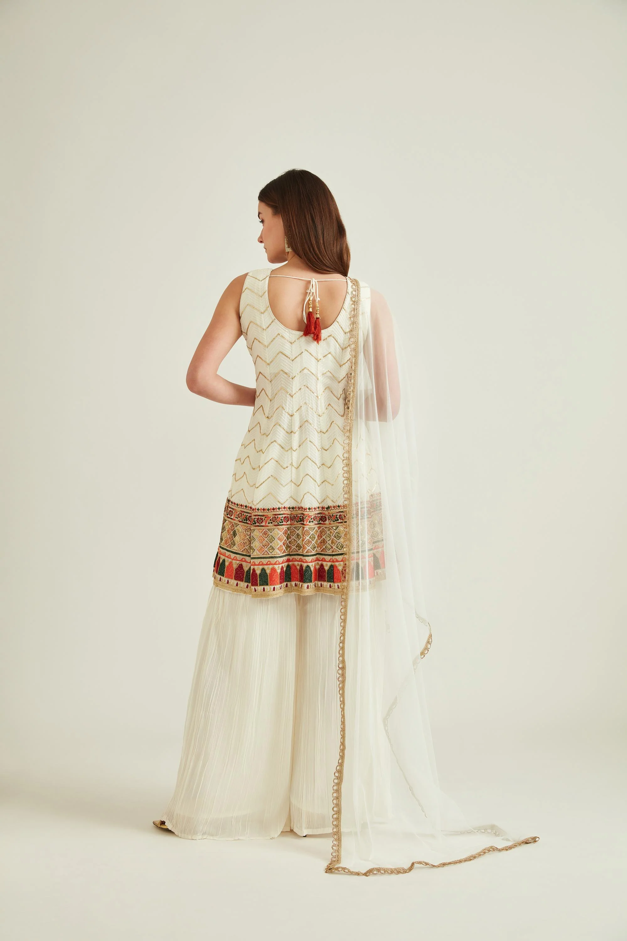 Neerus Off White Colour Georgette Fabric Suit - Image 2
