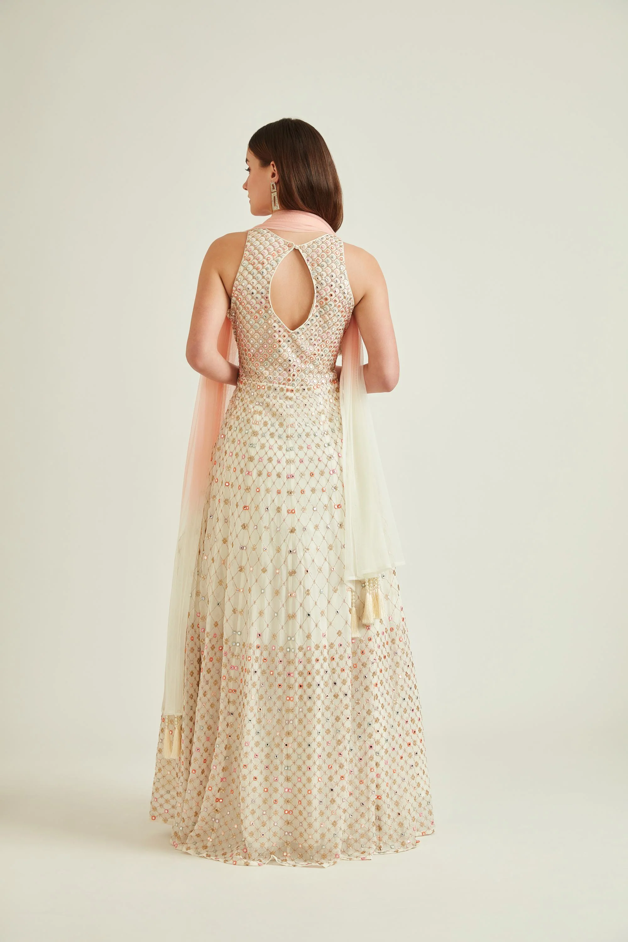 Neerus Off White Colour Georgette Fabric Suit - Image 2