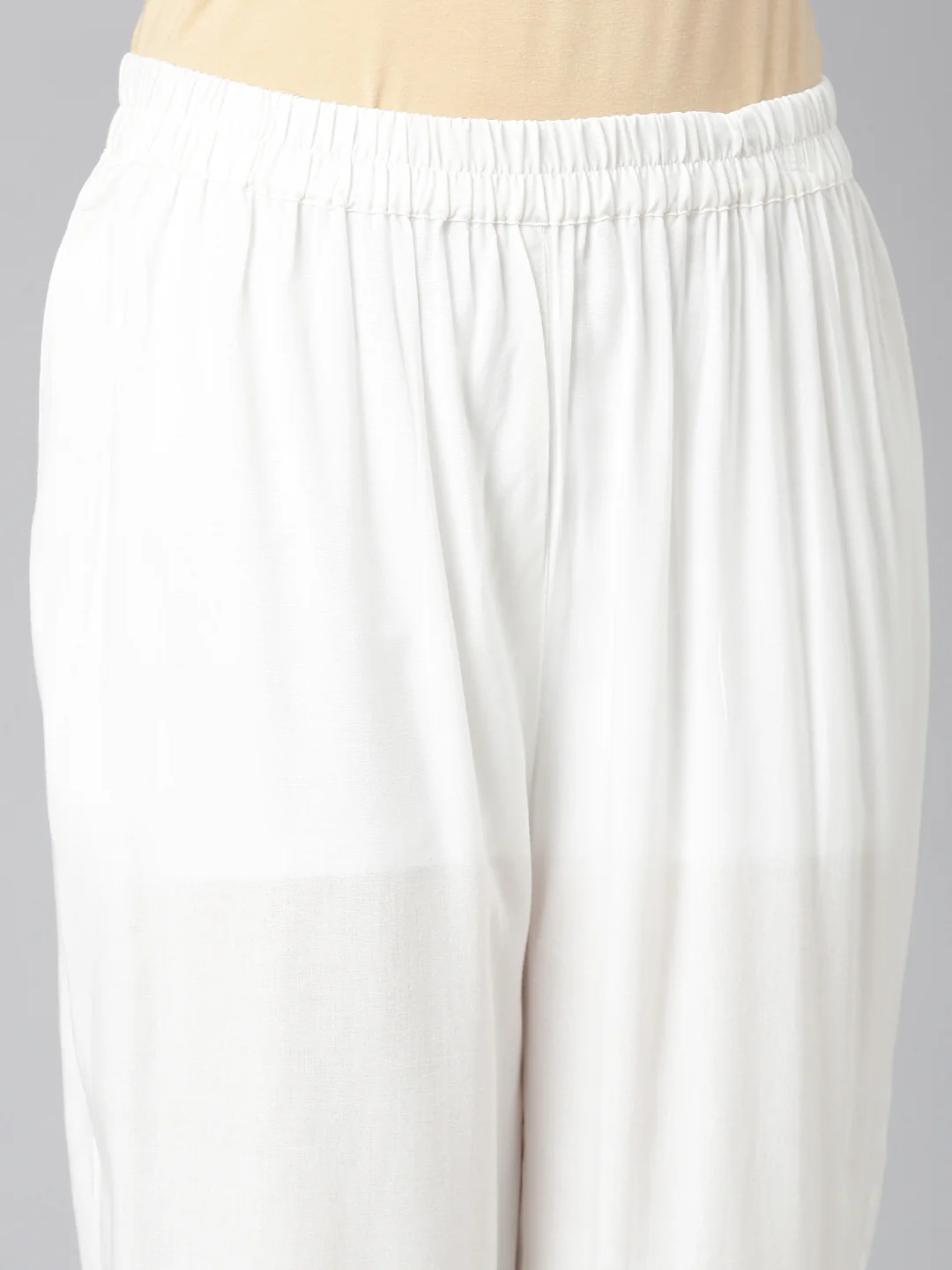 Neerus Off White Embroidered Straight Kurta and Trousers With Dupatta - Image 6