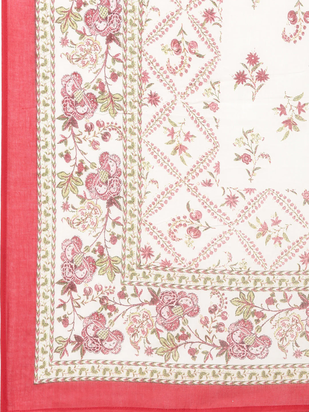 Neerus Off White Panelled Printed Kurta And Trousers With Dupatta - Image 8