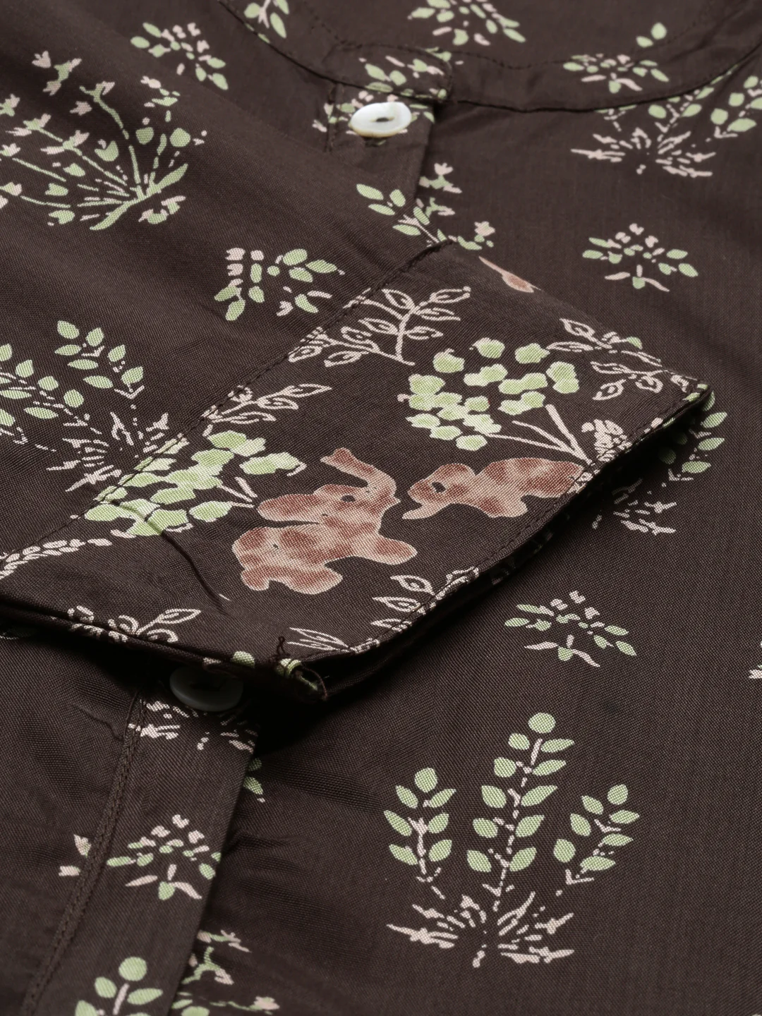 Neerus Olive Color Santoon Fabric Kurta - Image 7