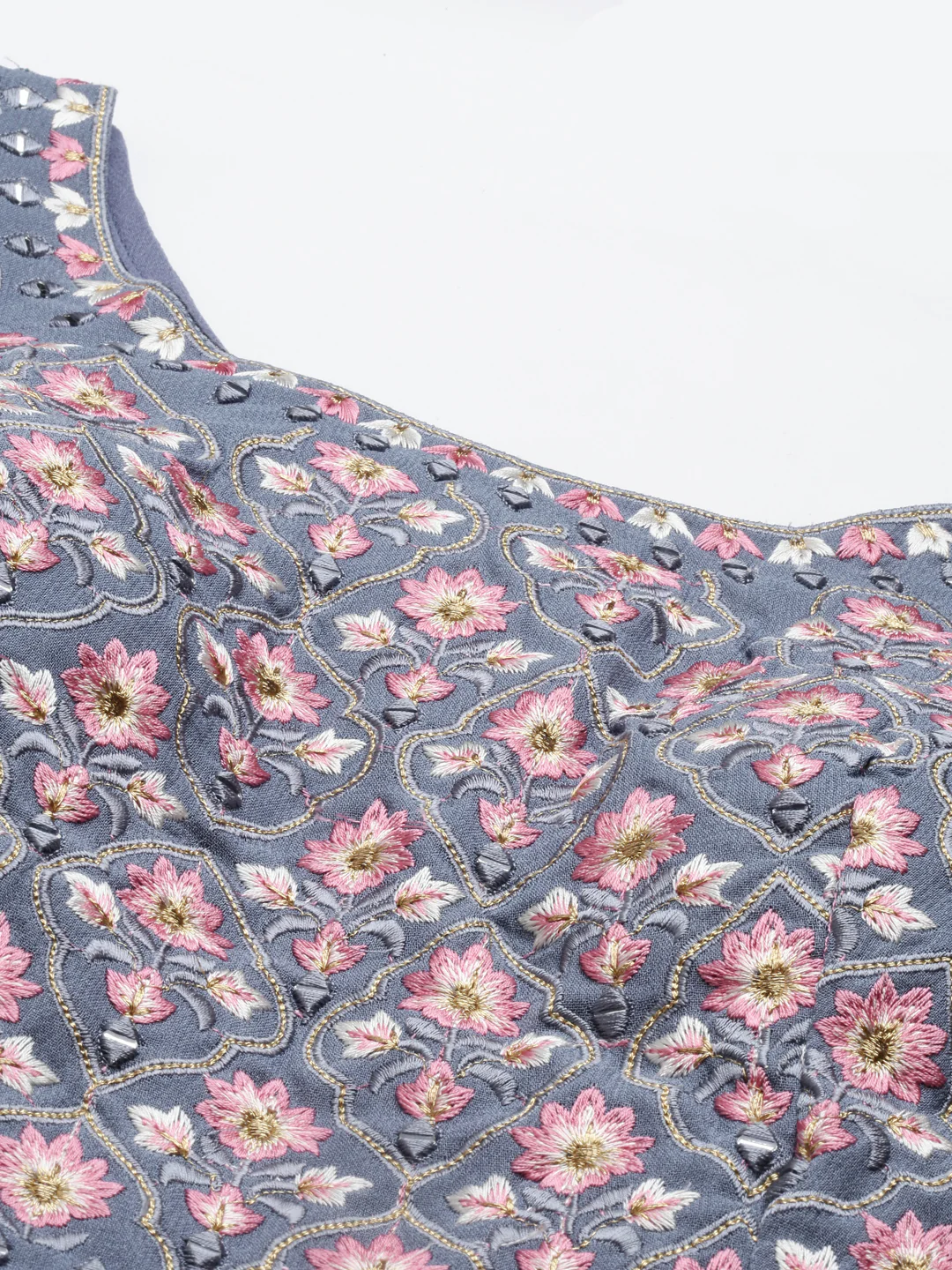 Neerus Onion Color Cotton Fabric Kurta - Image 2