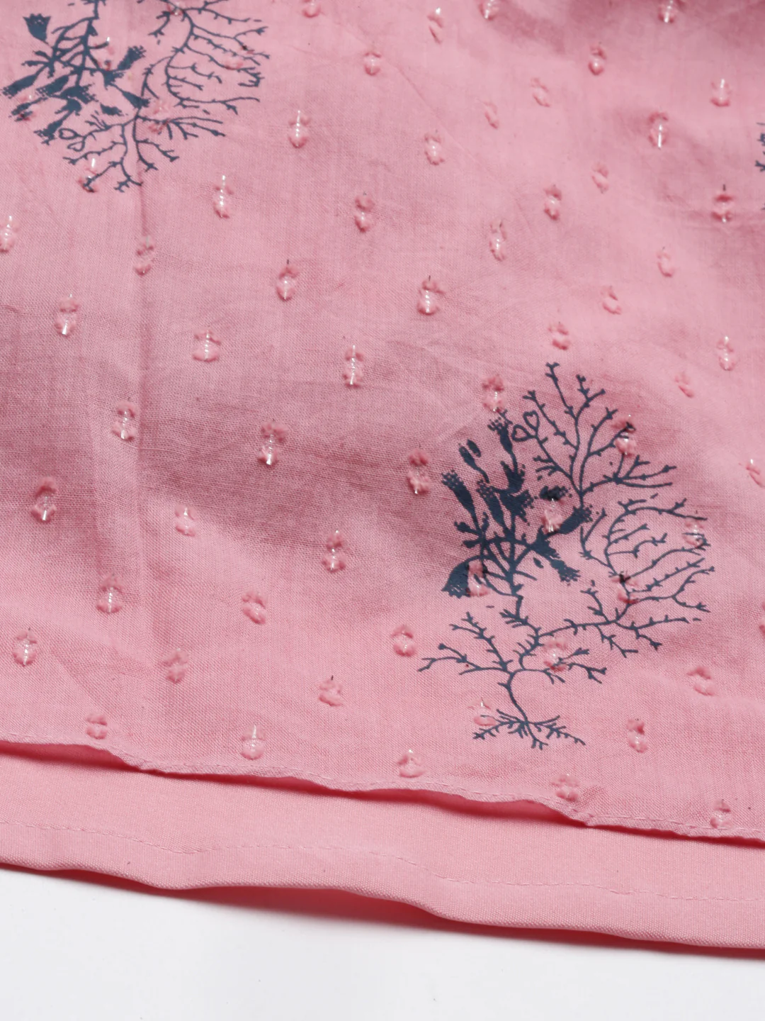 Neerus Onion Color Cotton Fabric Kurta - Image 7