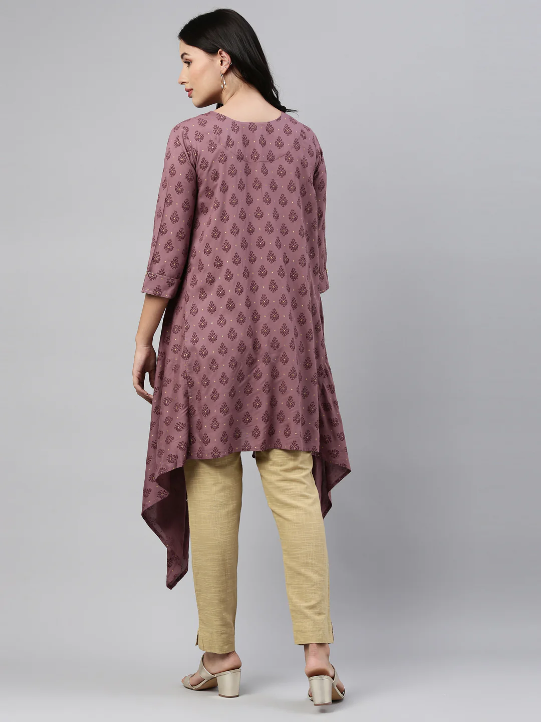 Neerus Onion Color Cotton Fabric Tunic - Image 5