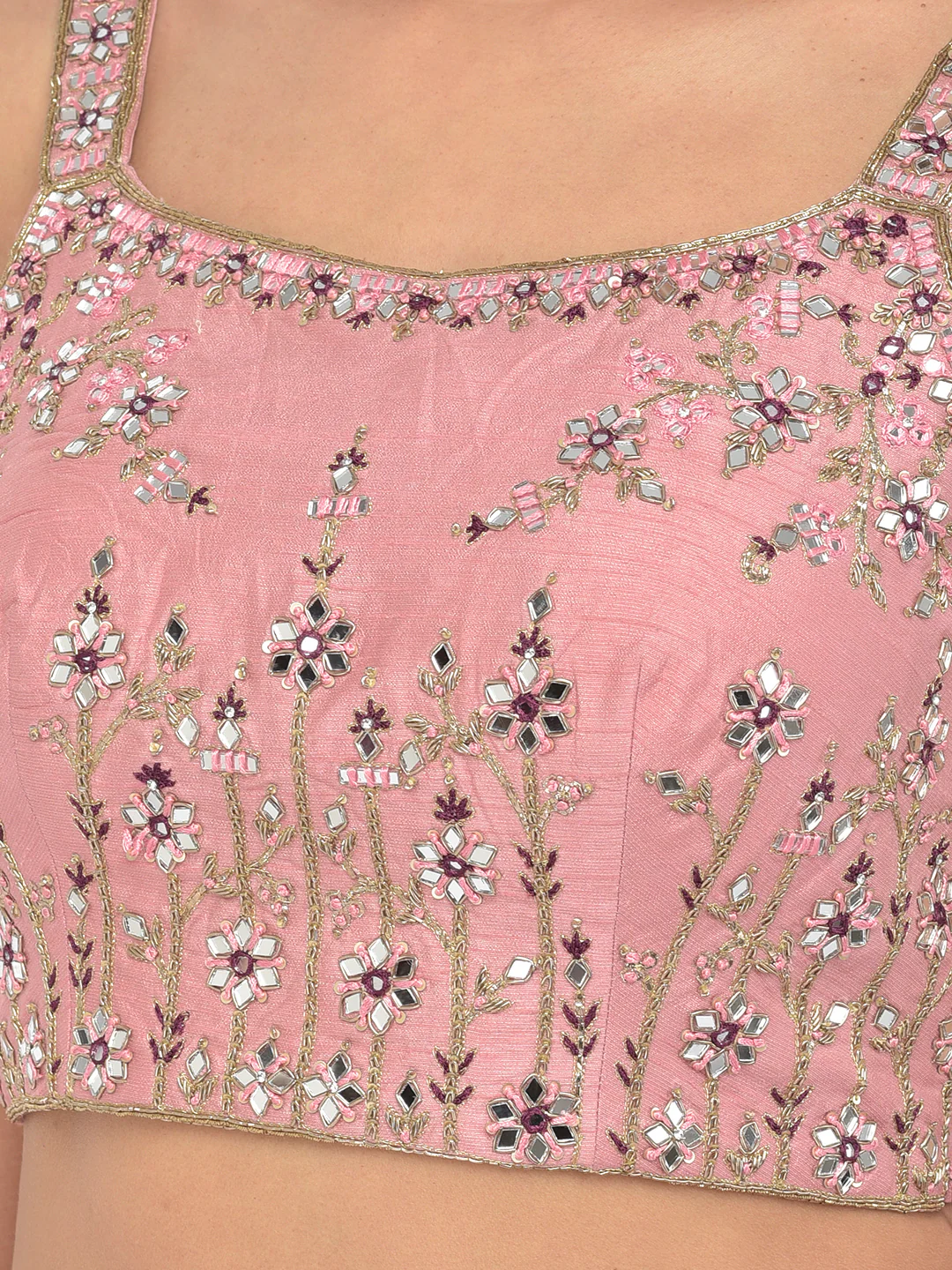 Neerus Onion Color Georgette Fabric Lehenga Choli - Image 7