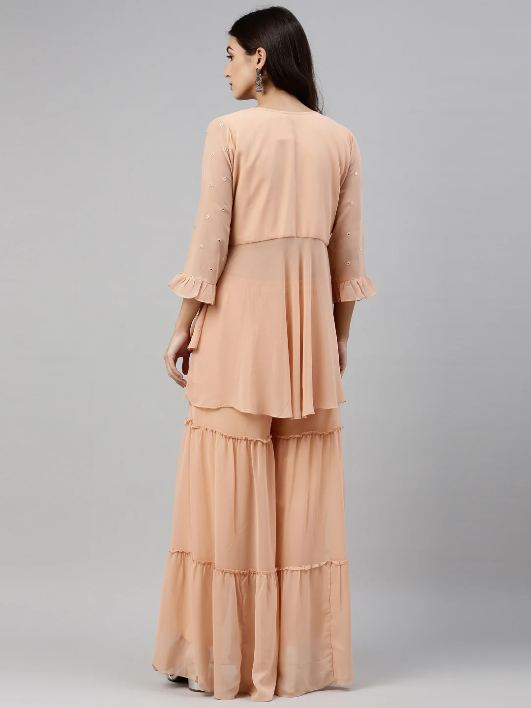 Neerus Onion Color Georgette Fabric Suit-Short Anarkali - Image 6
