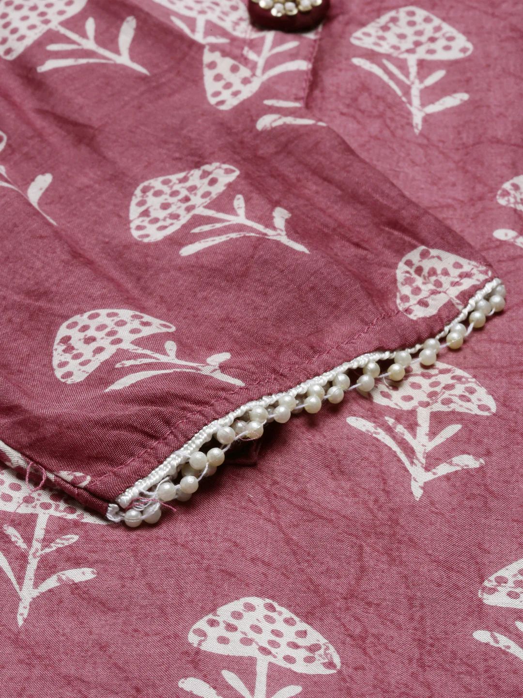 Neerus Onion Color Muslin Fabric Tunic - Image 4