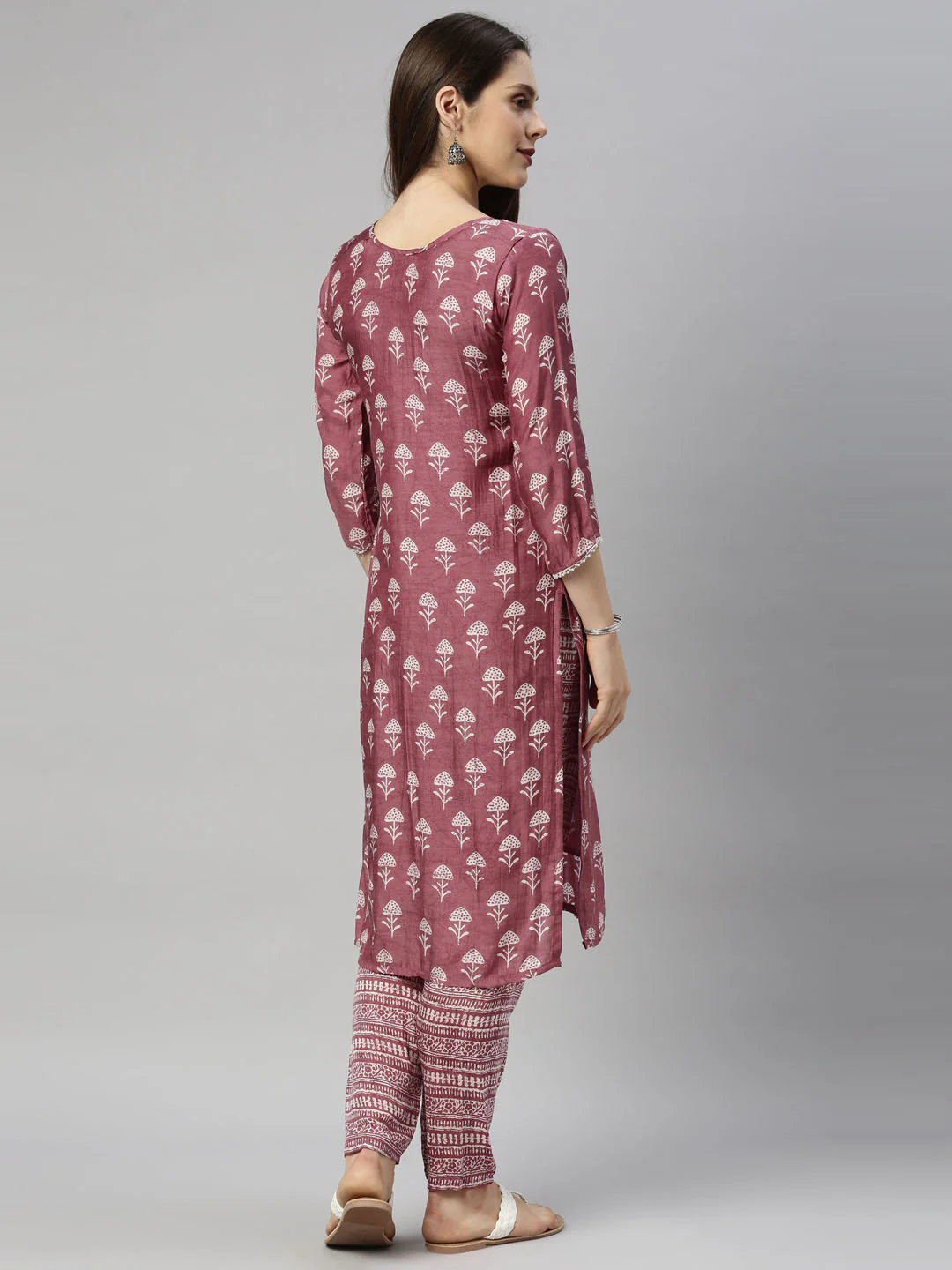Neerus Onion Color Muslin Fabric Tunic - Image 7