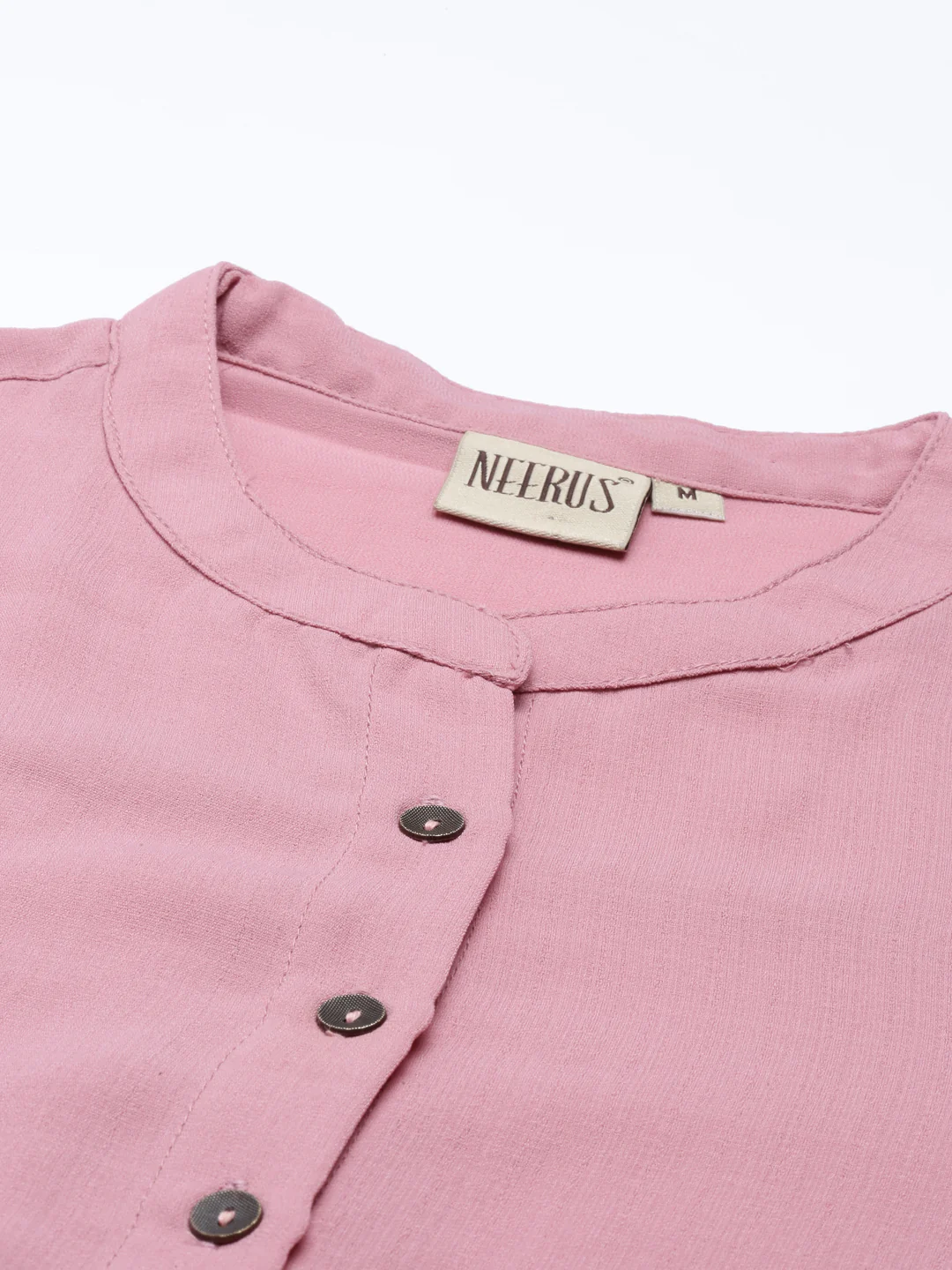 Neerus Onion Color Slub Rayon Fabric Kurta - Image 10