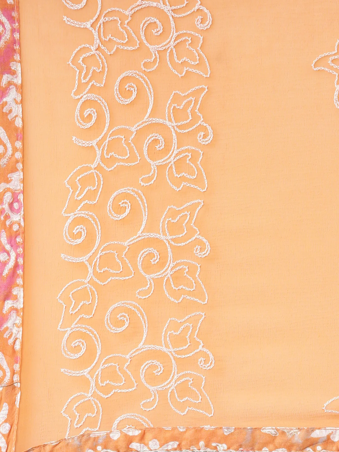 Neerus Orange Anarkali Printed Cotton Kurta - Image 5