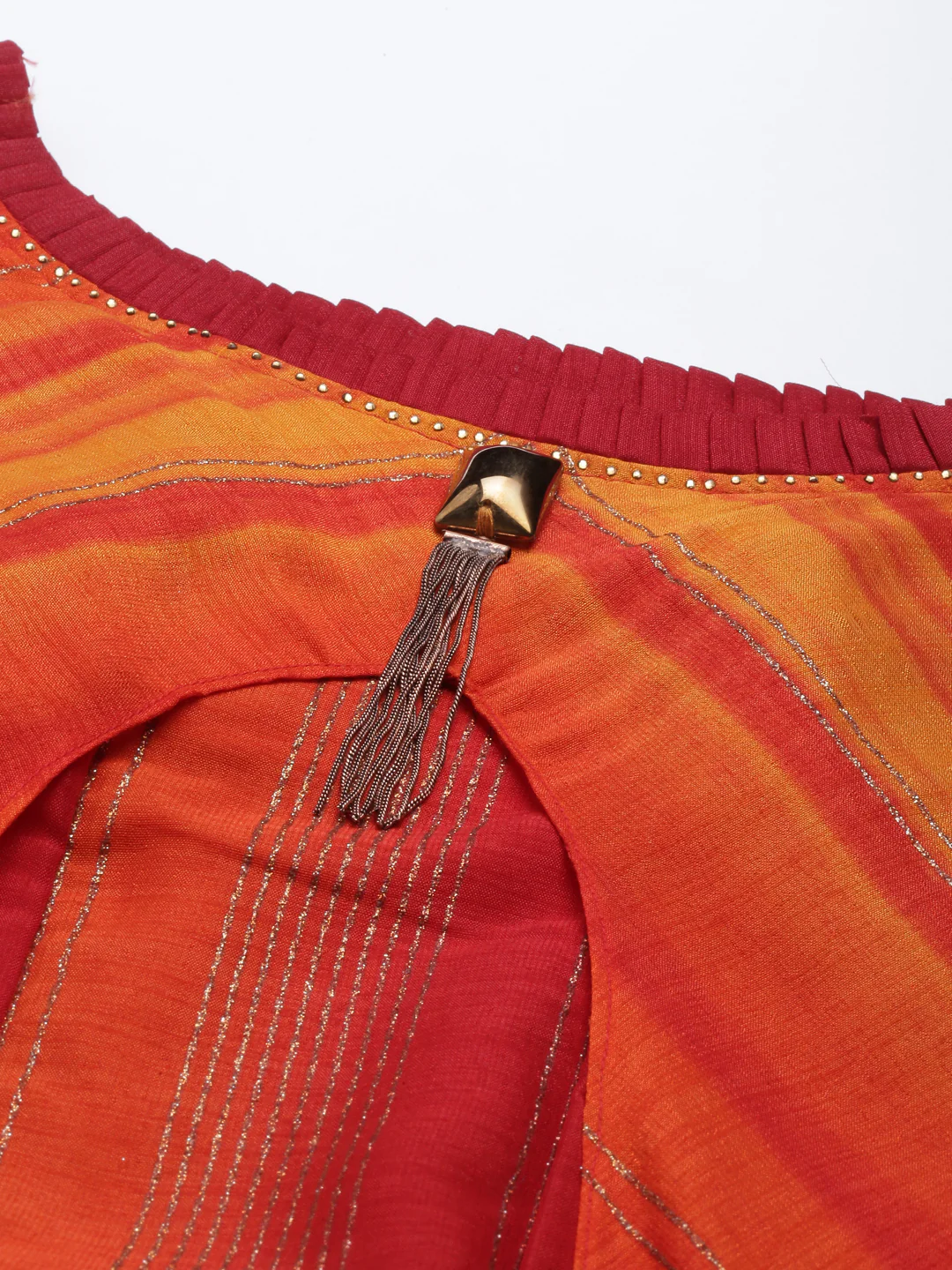 Neerus Orange Color Silk Fabric Kurta - Image 2