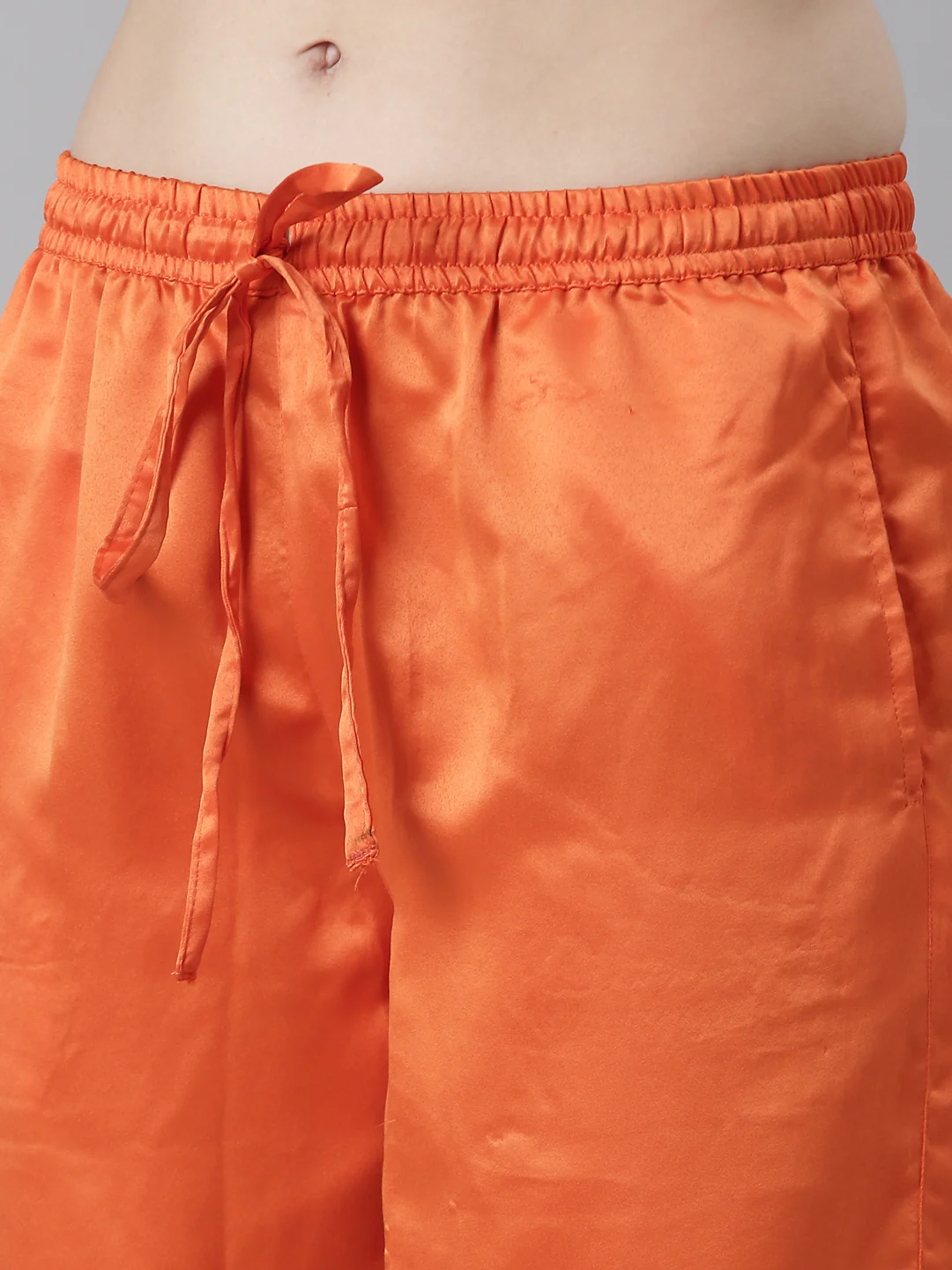 Neerus Orange Pleated Straight Floral Kurta And Salwar With Dupatta - Image 6