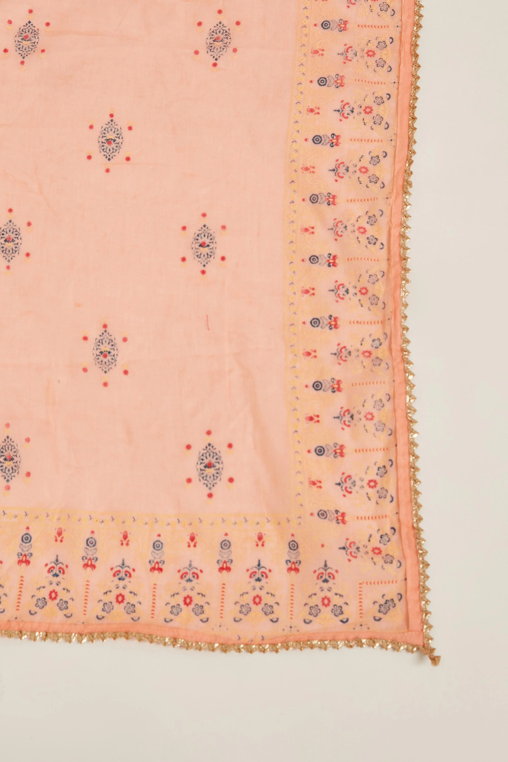 Neerus Peach Color Cotton Fabric Kurta Set - Image 6