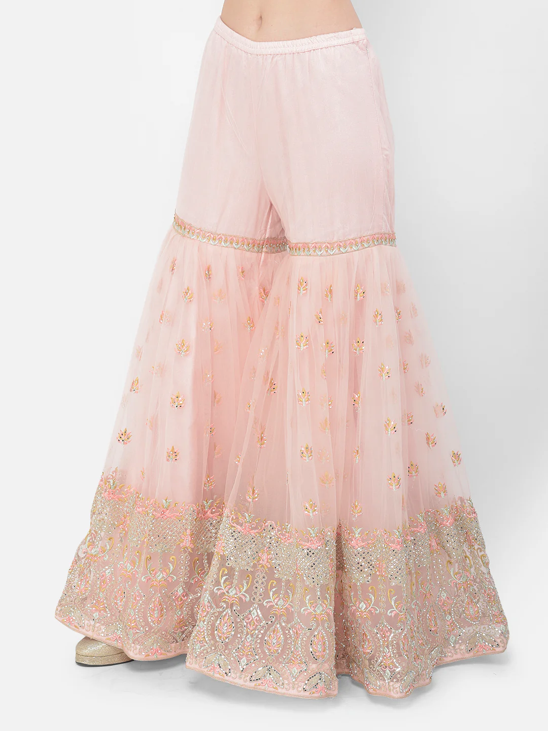 Neerus Peach Color Nett Fabric Salwar Kameez - Image 7